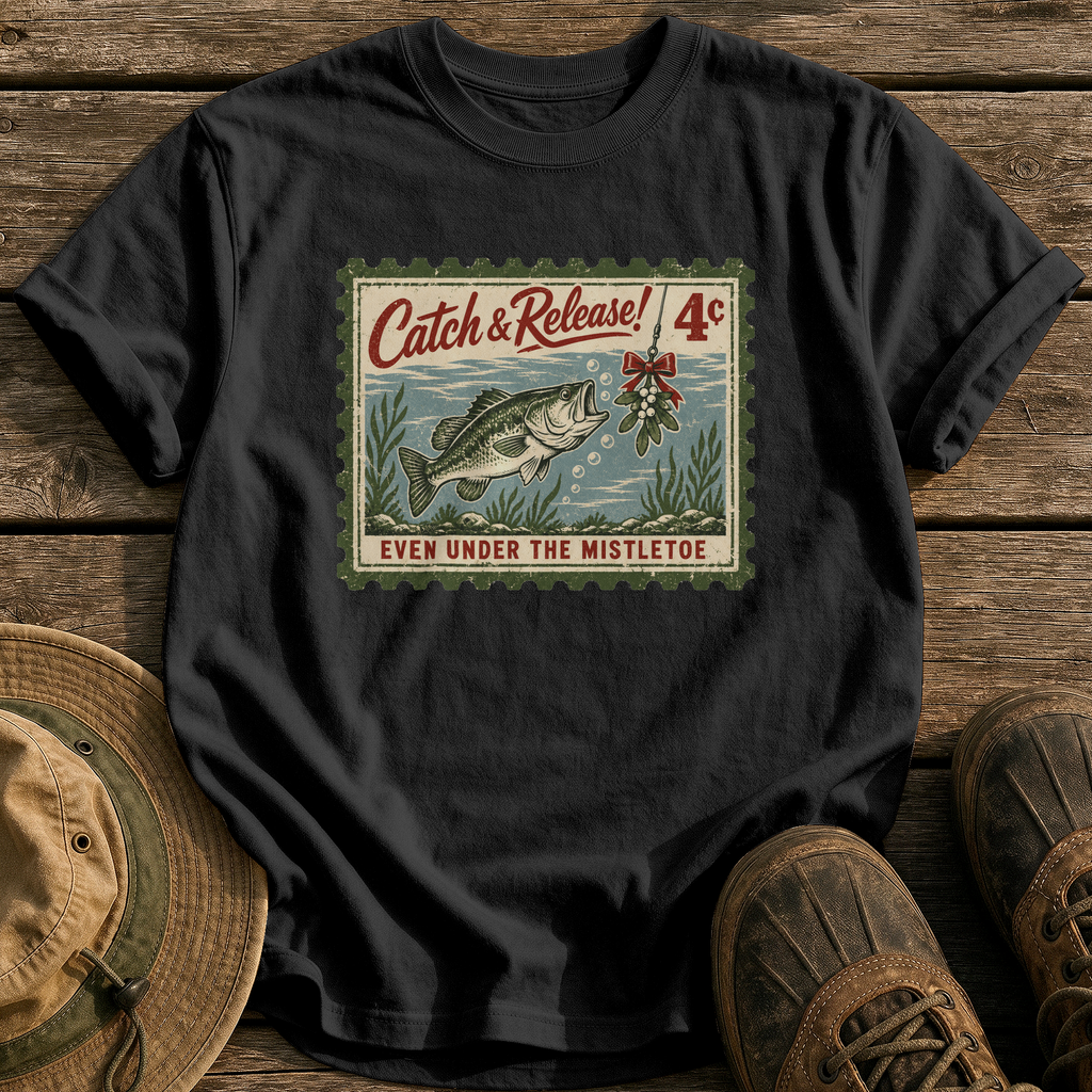 Catch & Release Mistletoe tee - Black - front