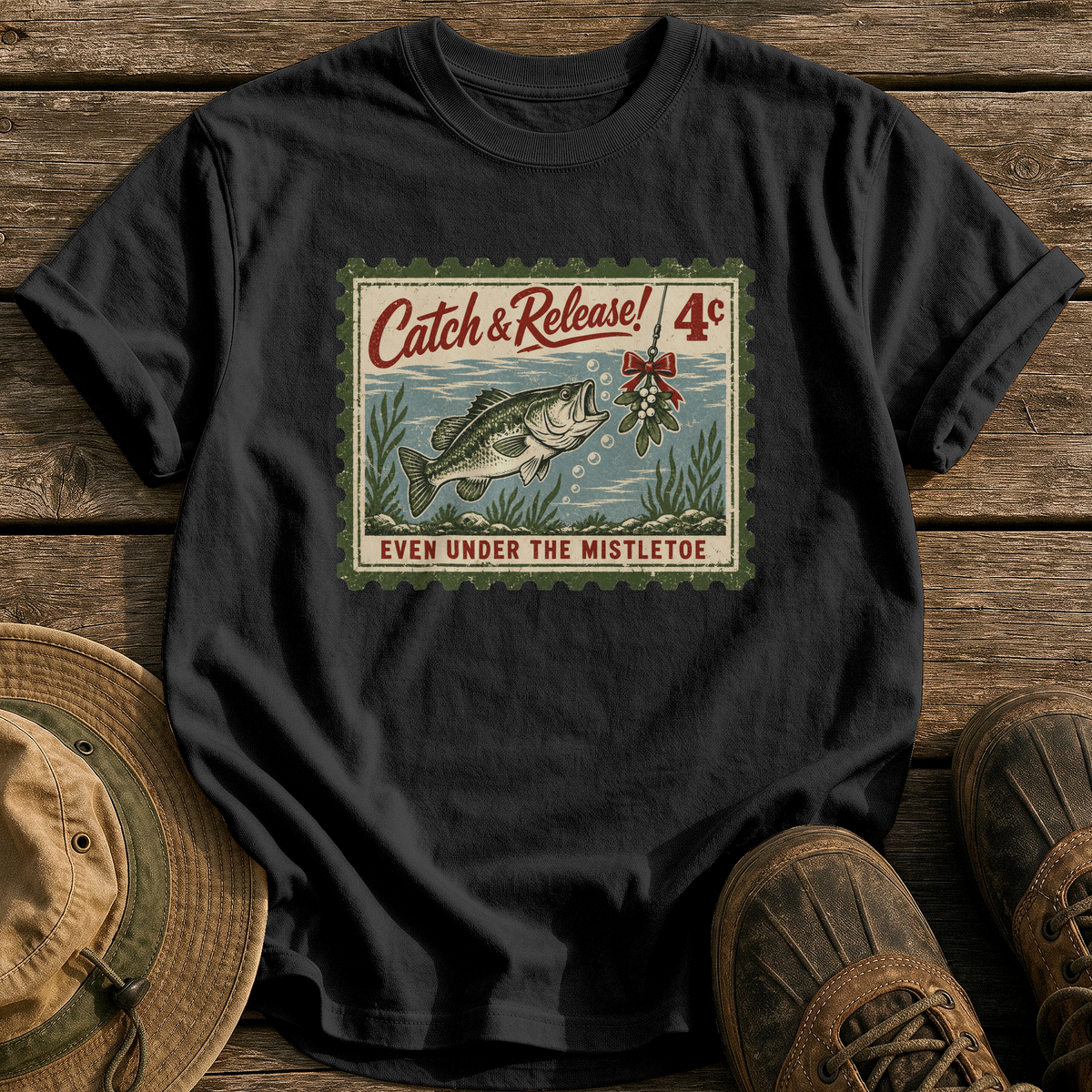 Catch & Release Mistletoe tee - Black - front