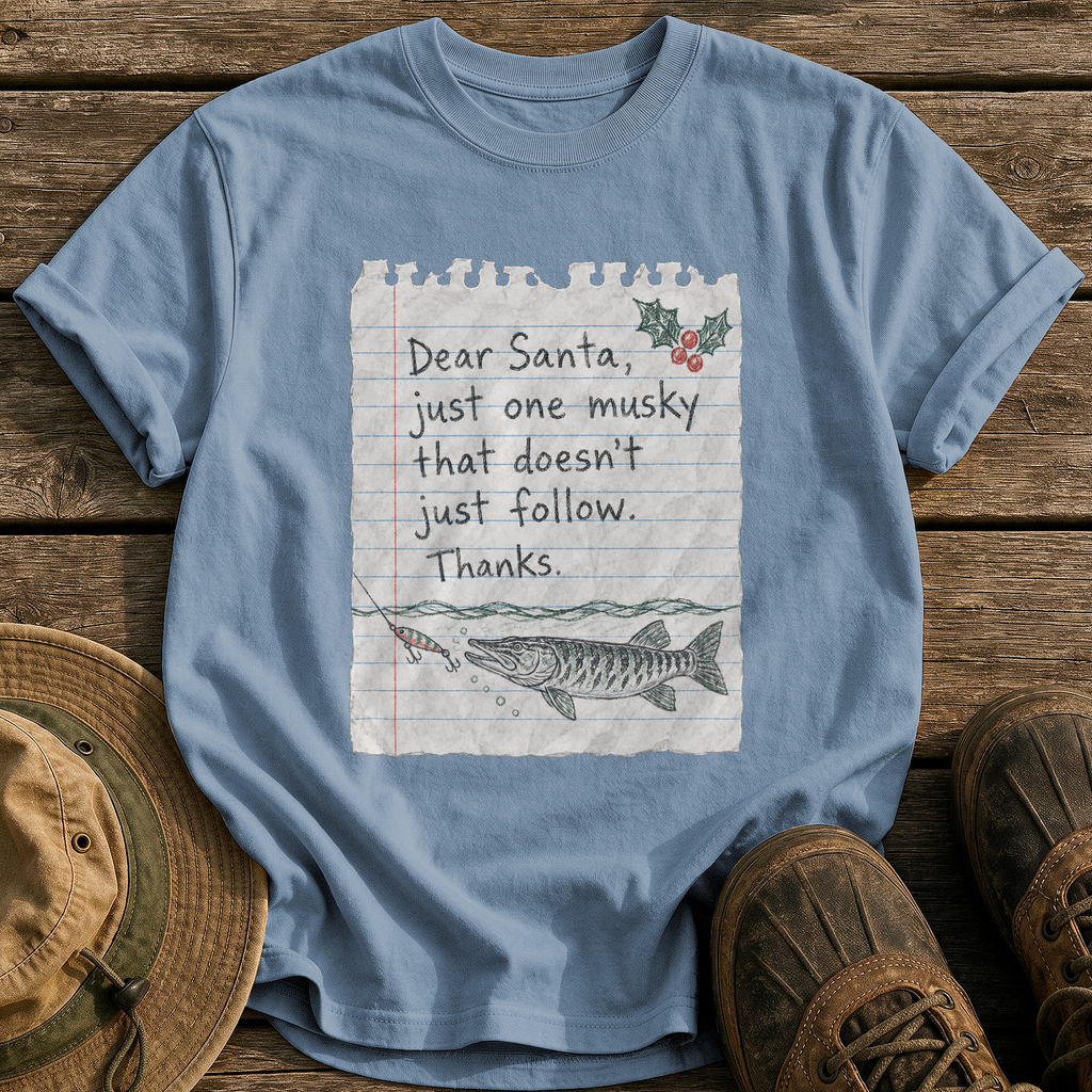 Dear Santa, Just One Musky tee - Blue Jean - front