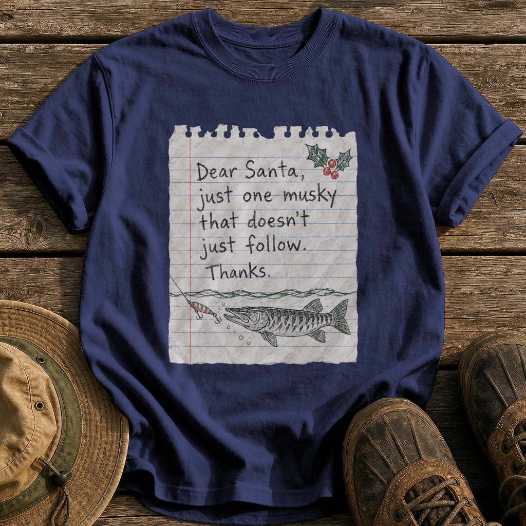 Dear Santa, Just One Musky tee - True Navy - front