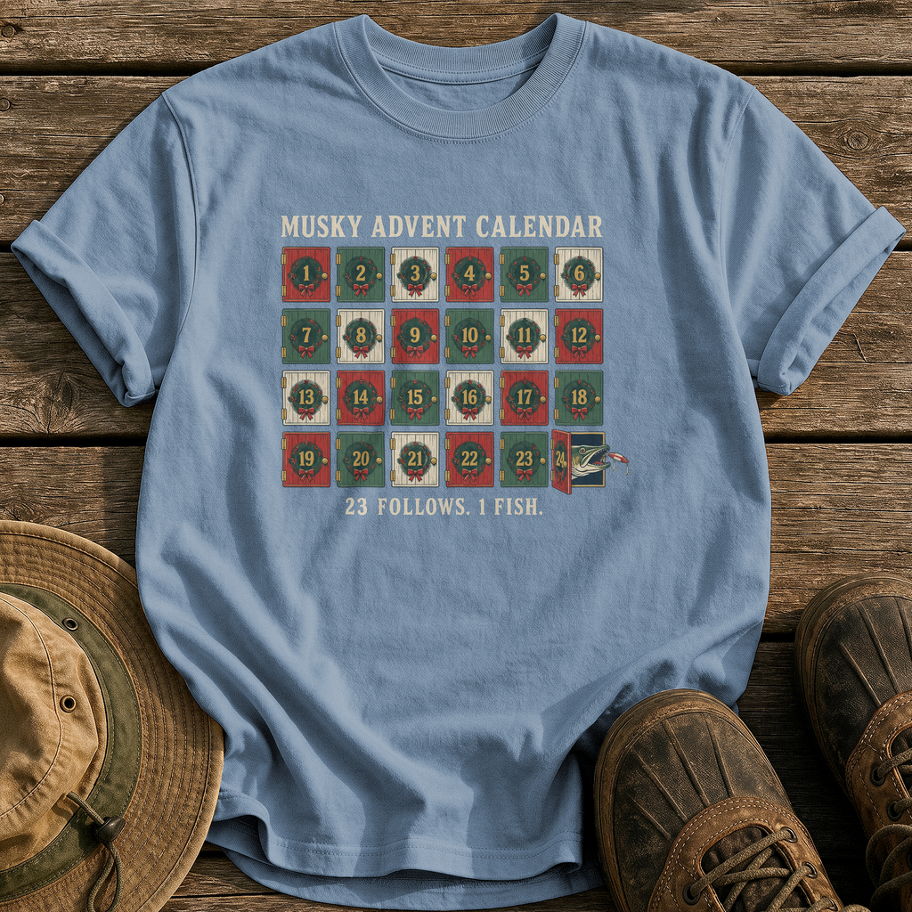 Musky Advent Calendar tee - Blue Jean - front