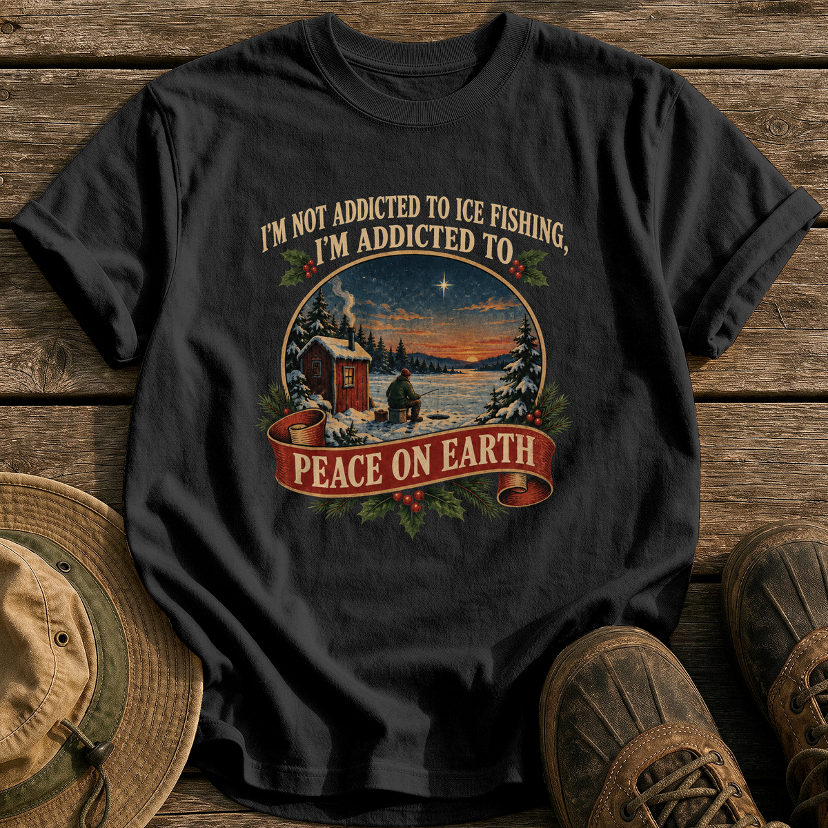 Addicted To Peace On Earth tee - Black - front