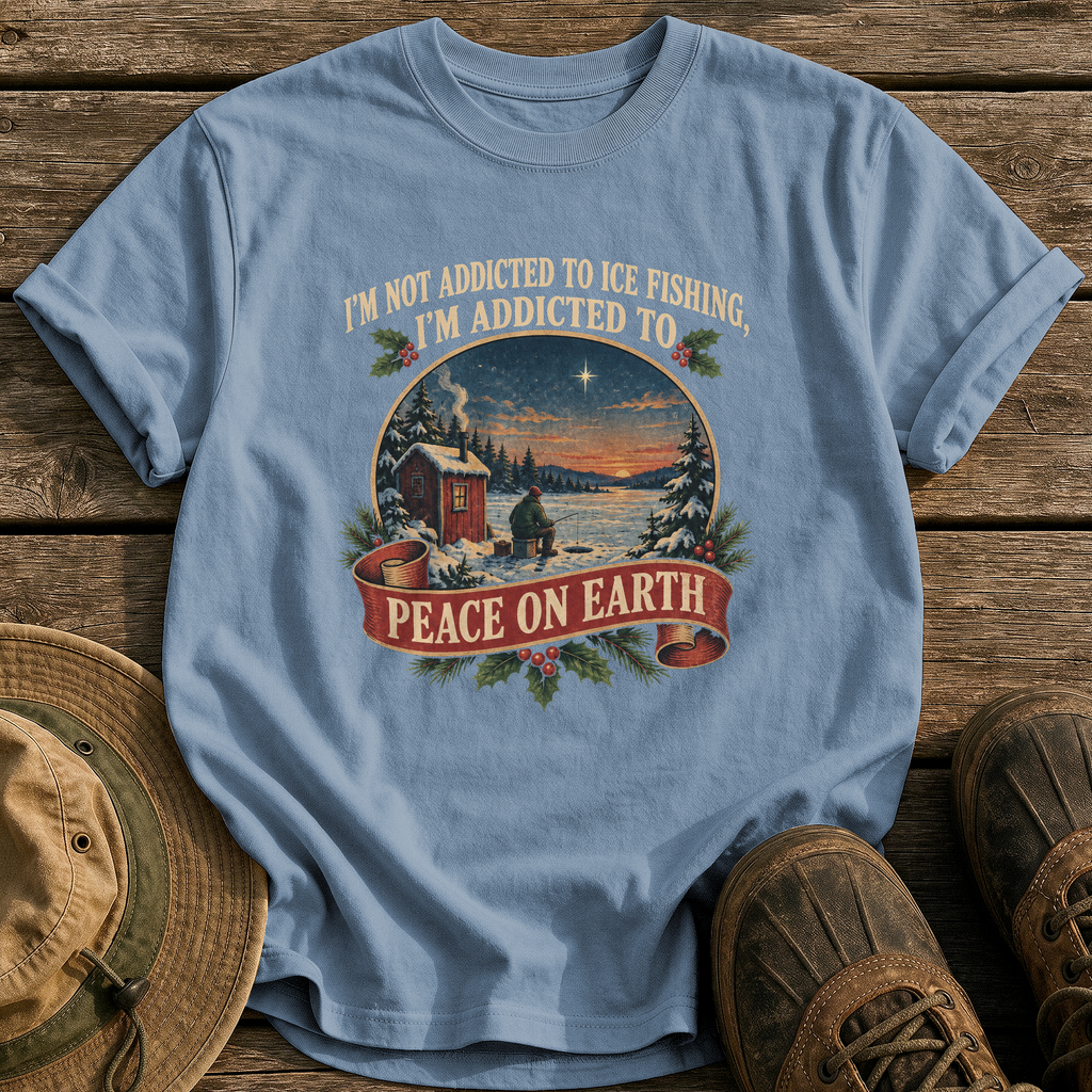 Addicted To Peace On Earth tee - Blue Jean - front