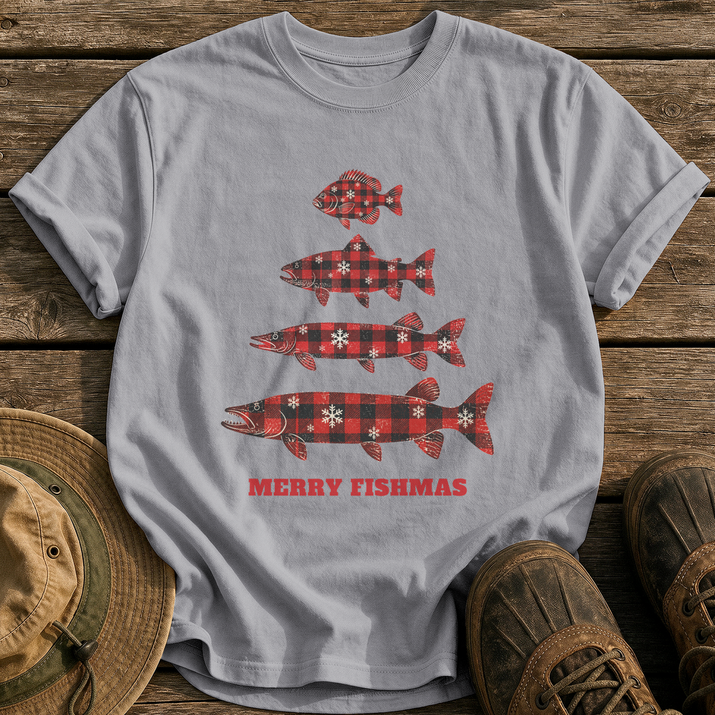 Flannel Fish Tree tee - Grey - front