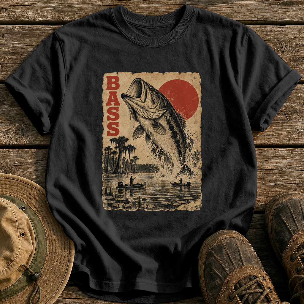 Bass Monster Poster tee - Black - front