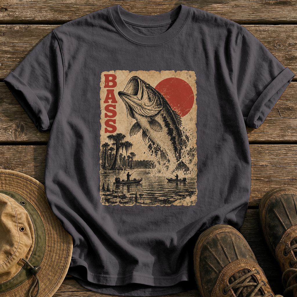 Bass Monster Poster tee - Graphite - front