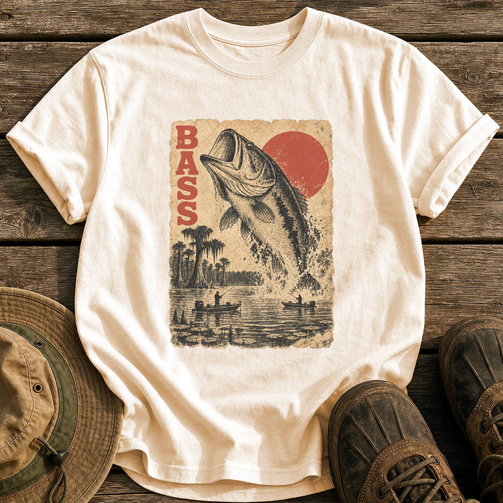 Bass Monster Poster tee - Ivory - front