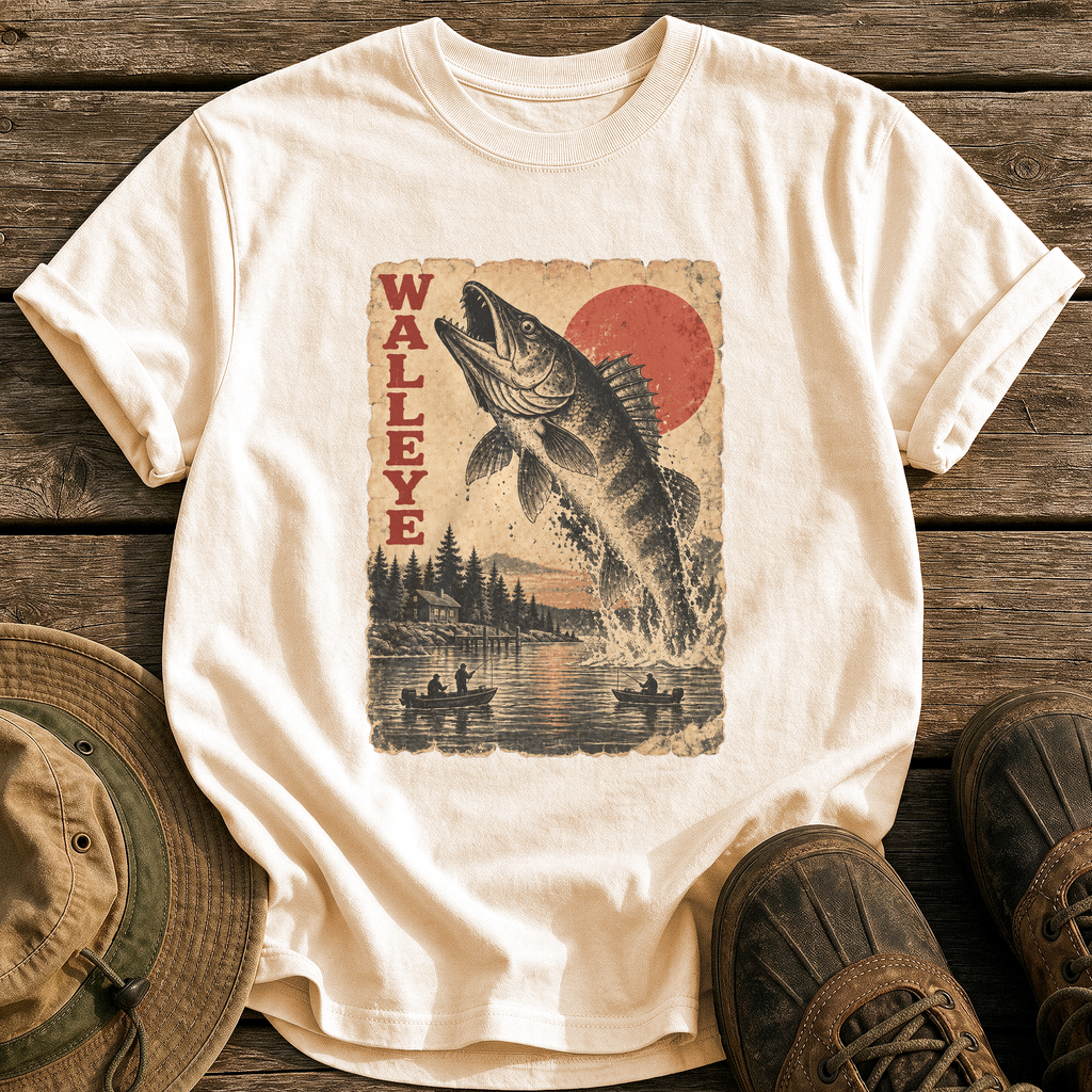 Walleye Monster Poster tee - Ivory - front