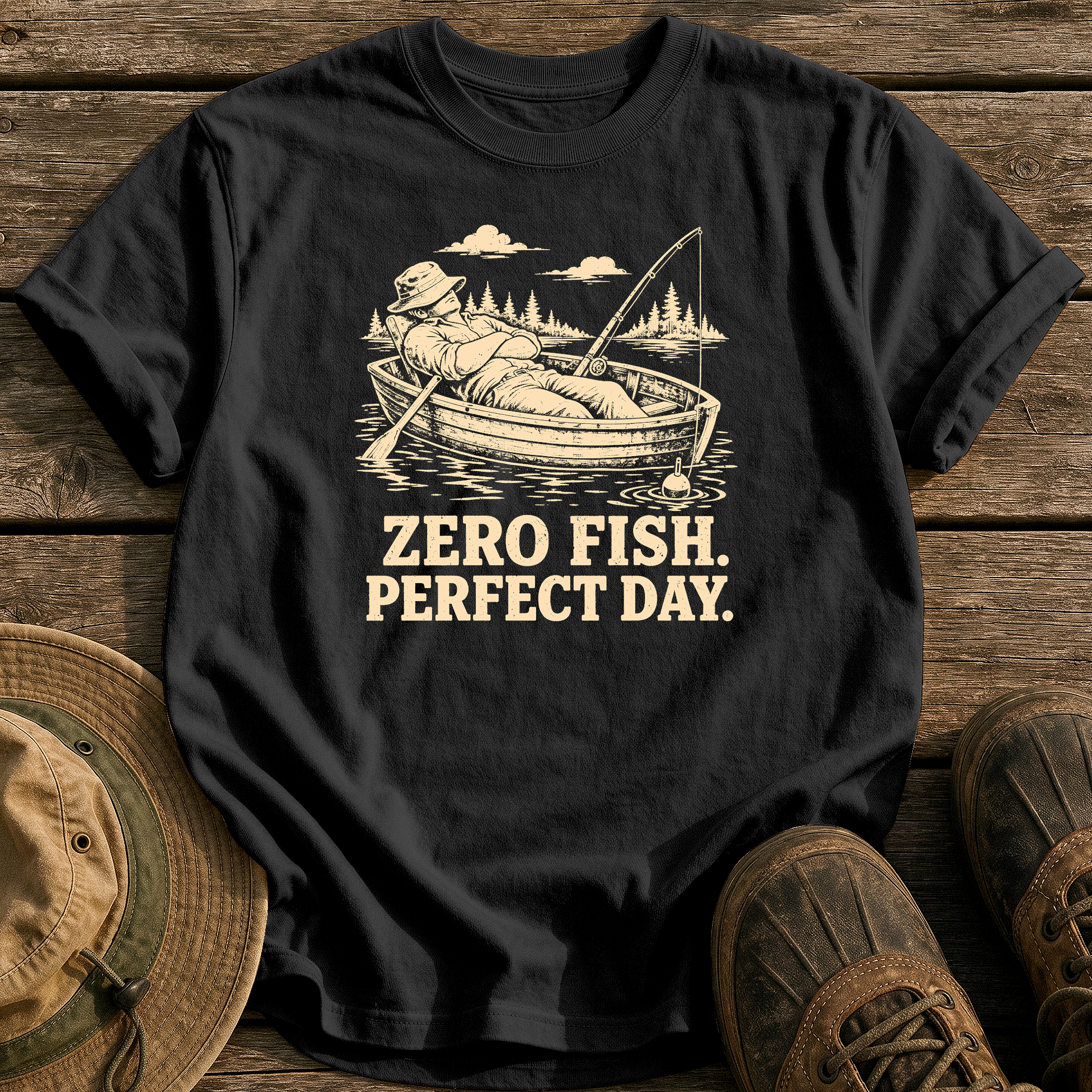 Zero Fish, Perfect Day tee - Black - front