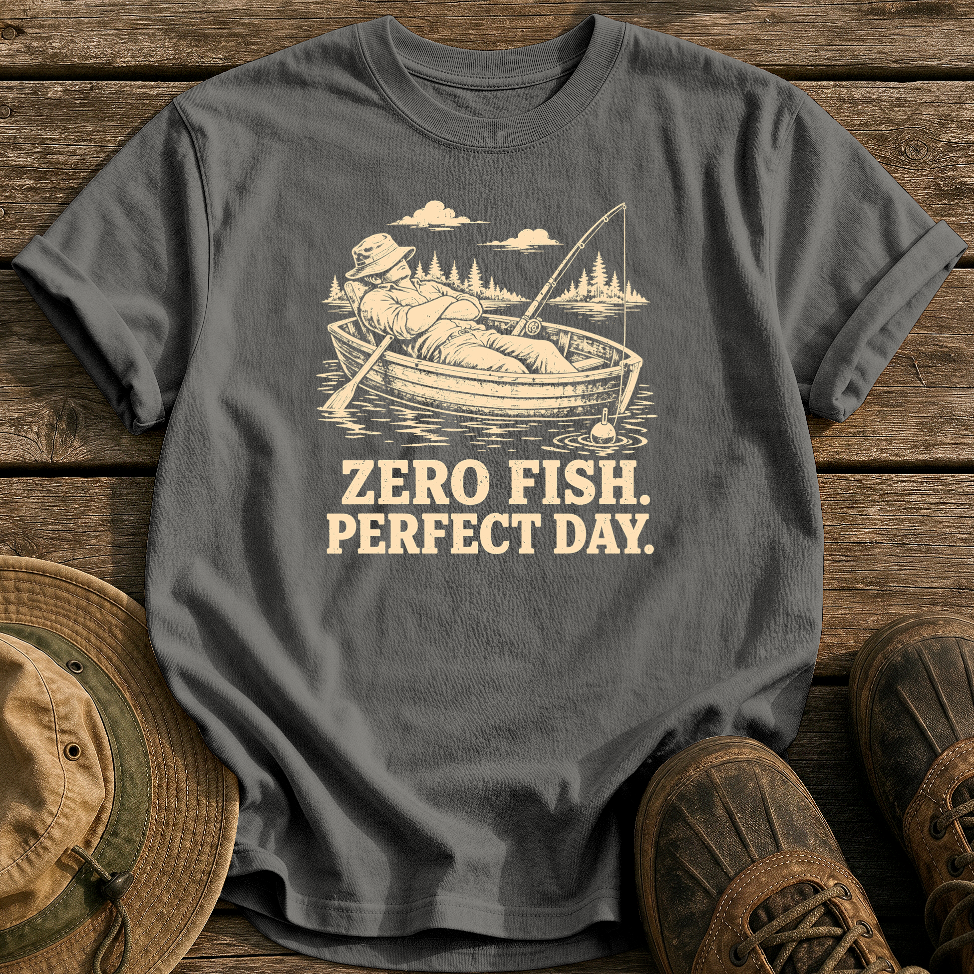 Zero Fish, Perfect Day tee - Pepper - front