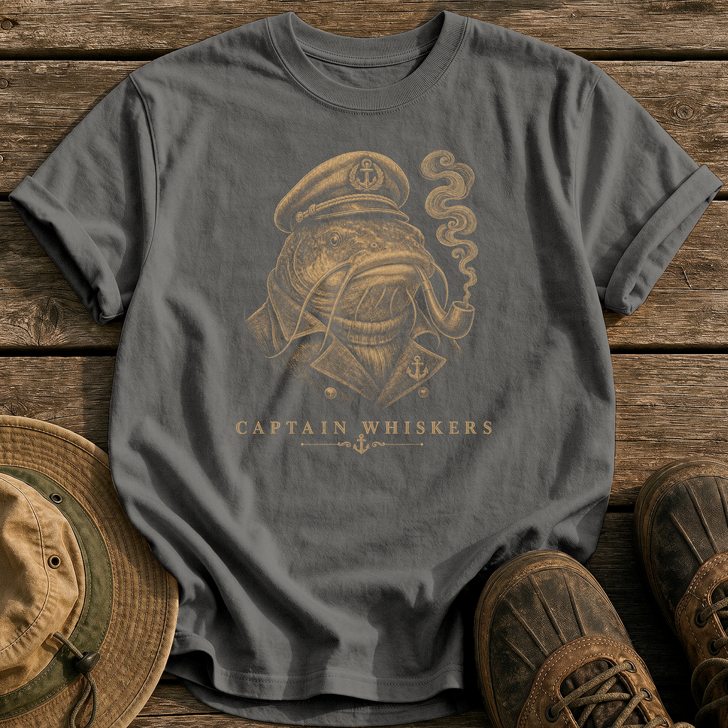 Captain Whiskers tee - Pepper - front