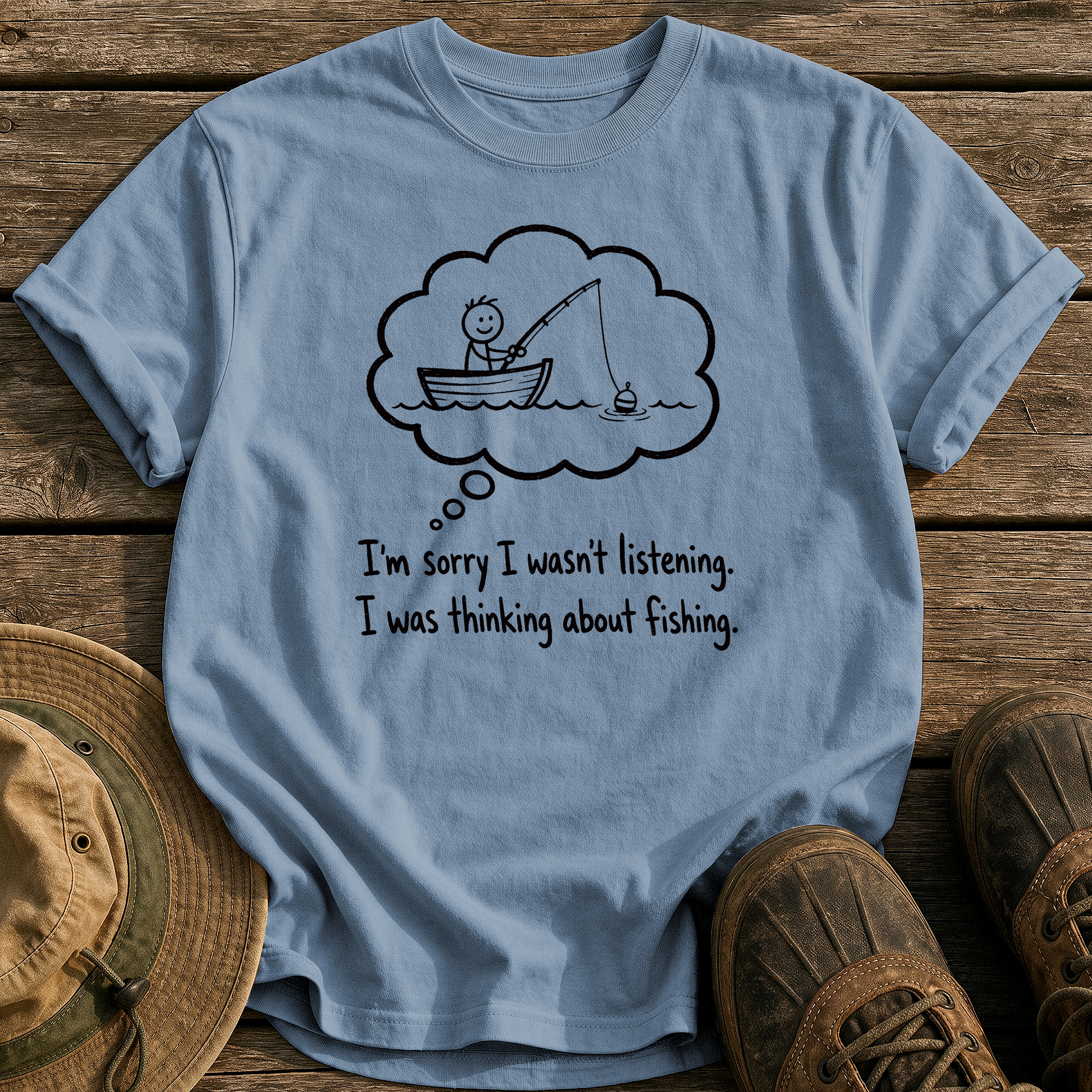 Sorry, I Wasn't Listening tee - Blue Jean - front