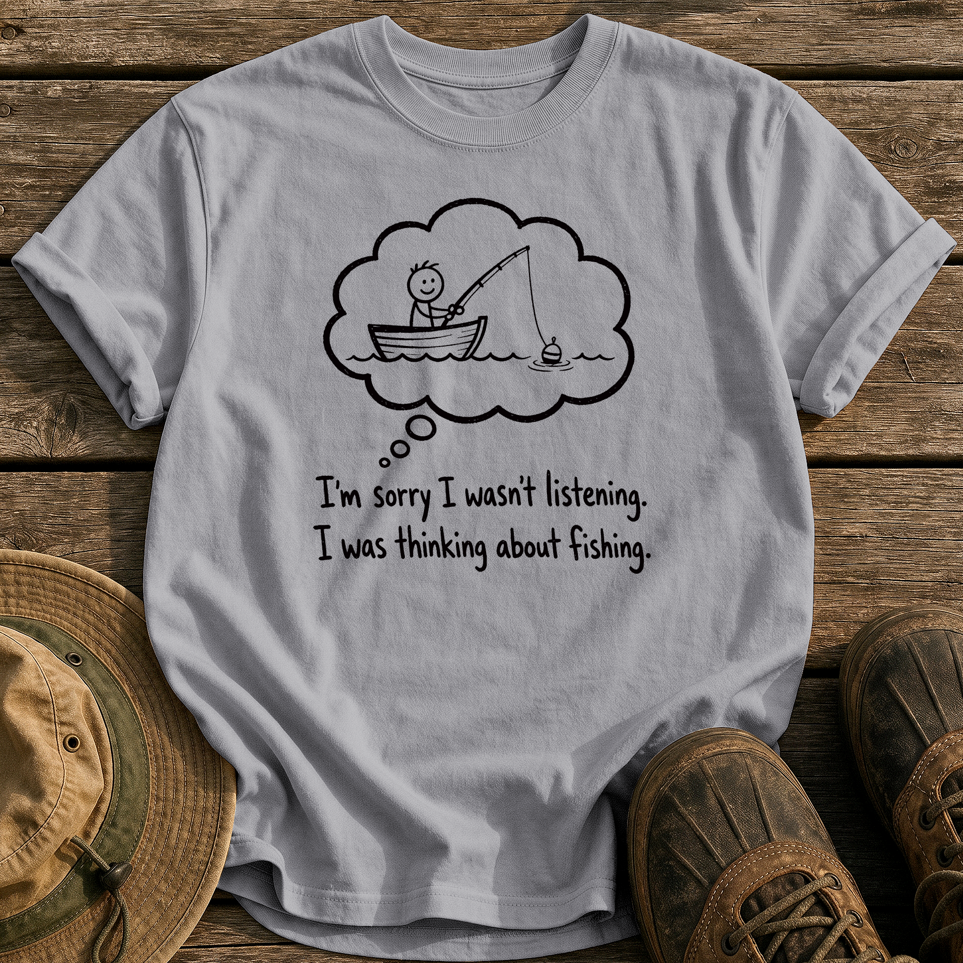 Sorry, I Wasn't Listening tee - Grey - front