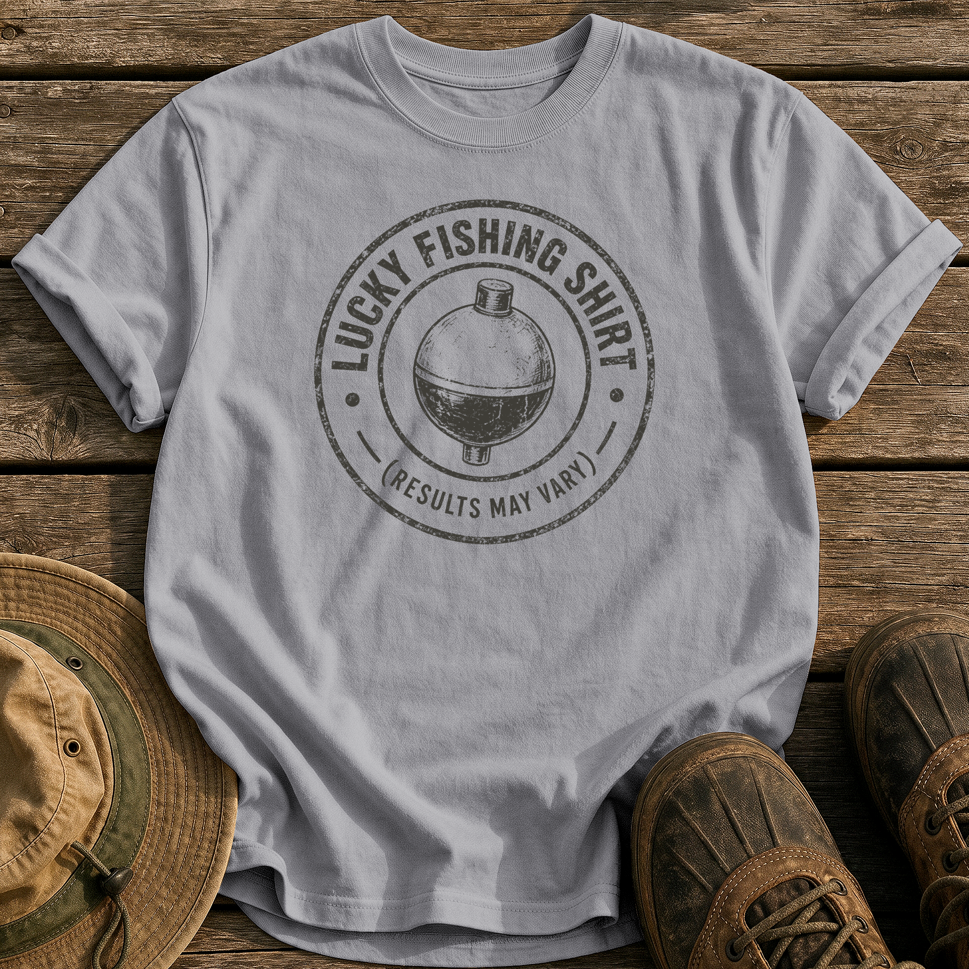 Lucky Fishing Shirt tee - Grey - front