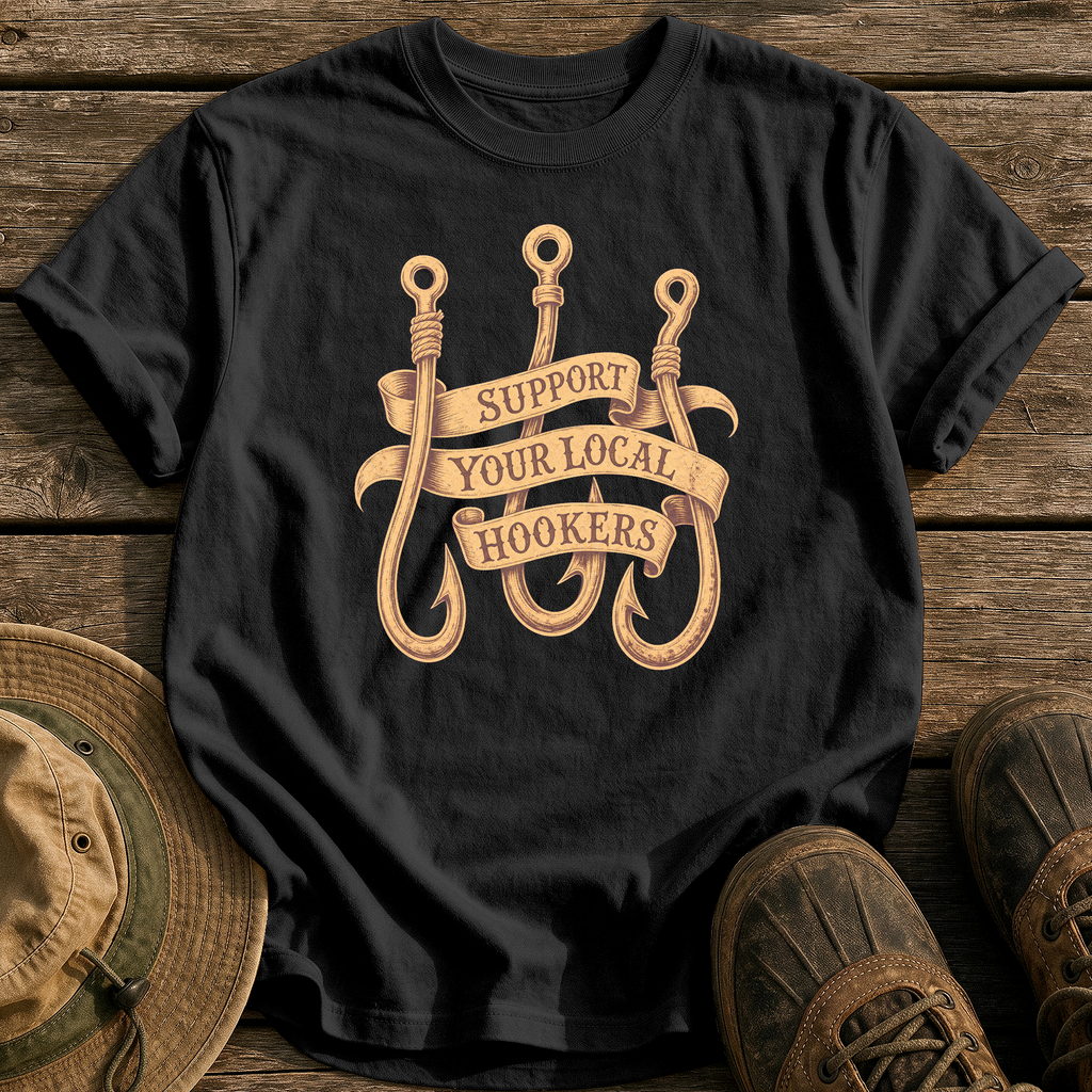 Support Your Local Hookers tee - Black - front
