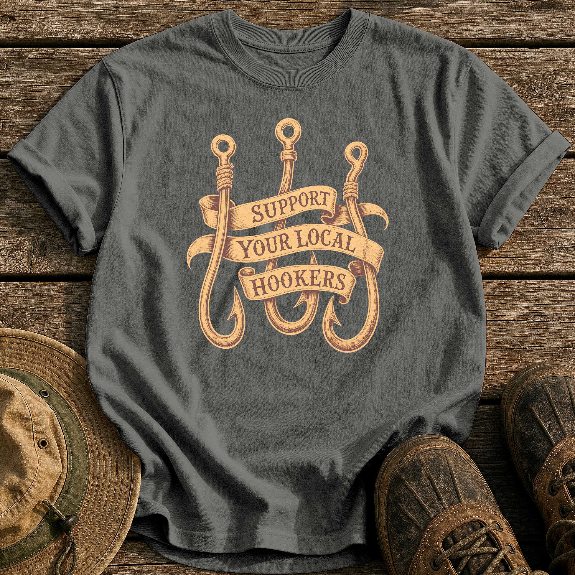 Support Your Local Hookers tee - Pepper - front