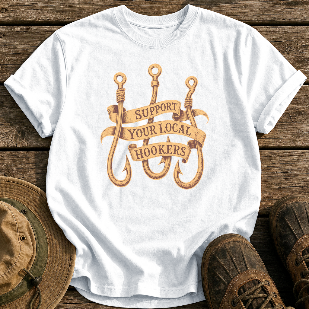 Support Your Local Hookers tee - White - front