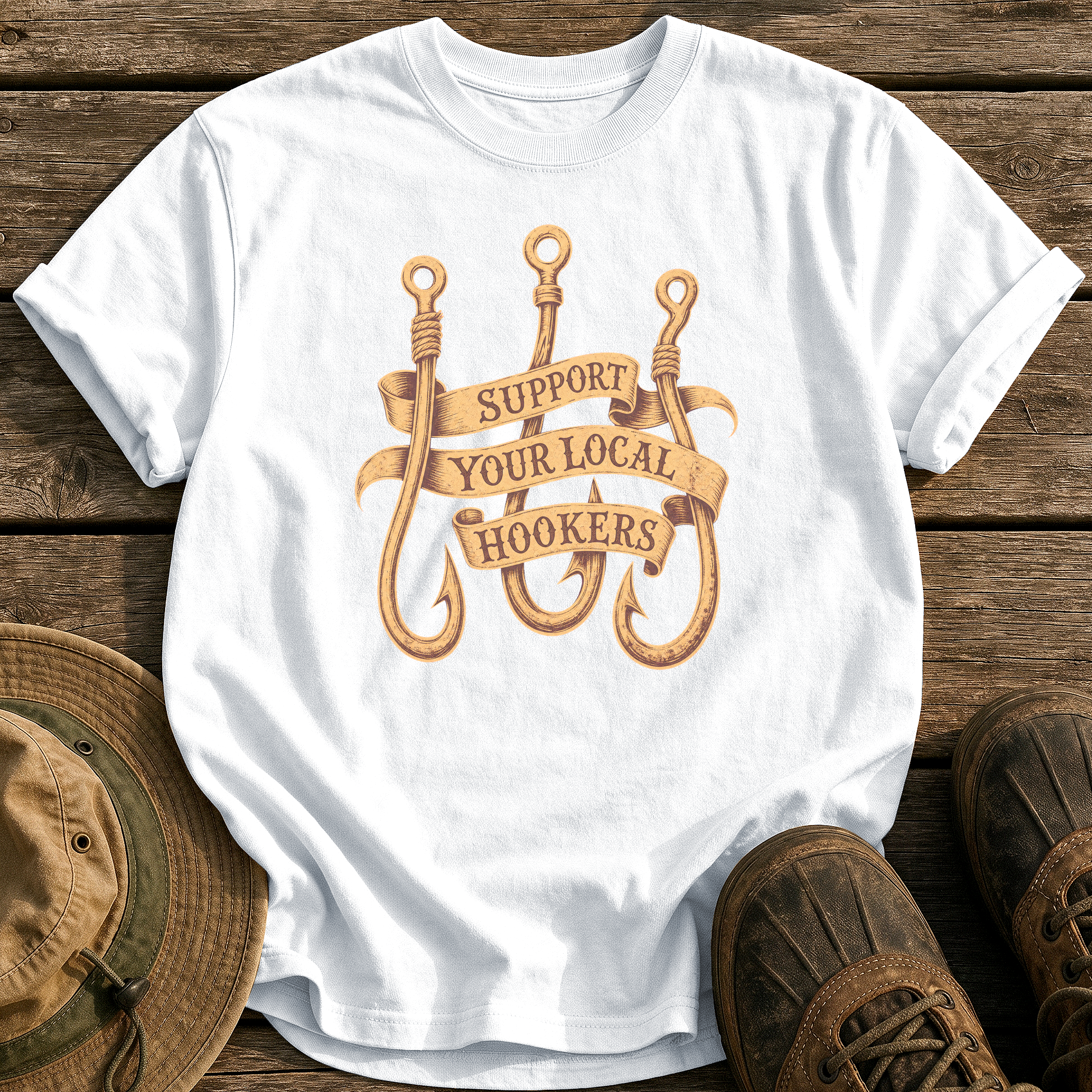 Support Your Local Hookers tee - White - front