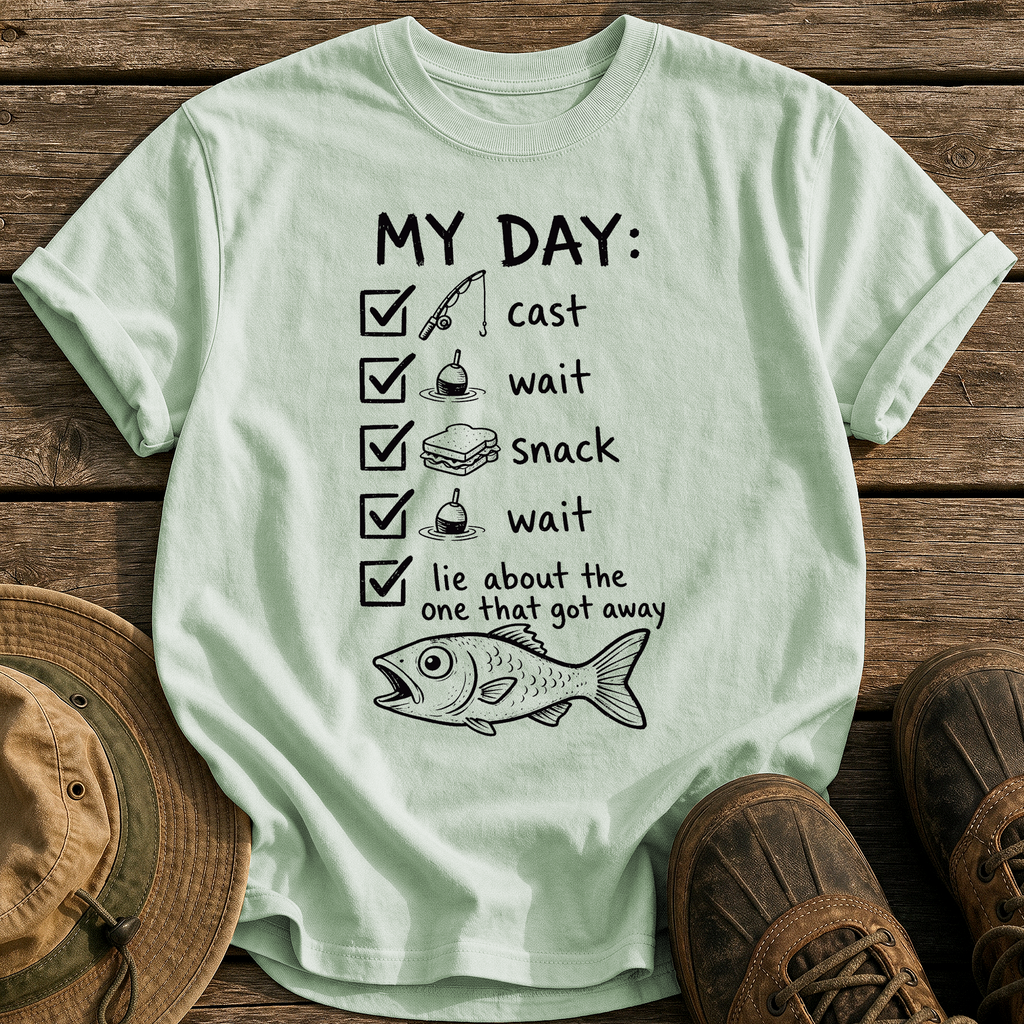 My Day Fishing Checklist tee - Bay - front