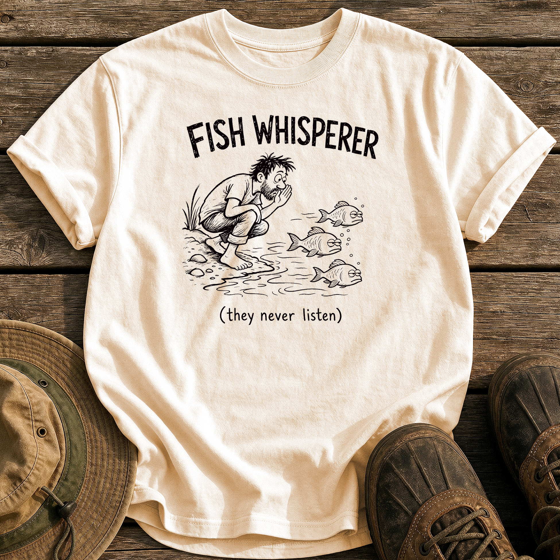 Fish Whisperer tee - Ivory - front