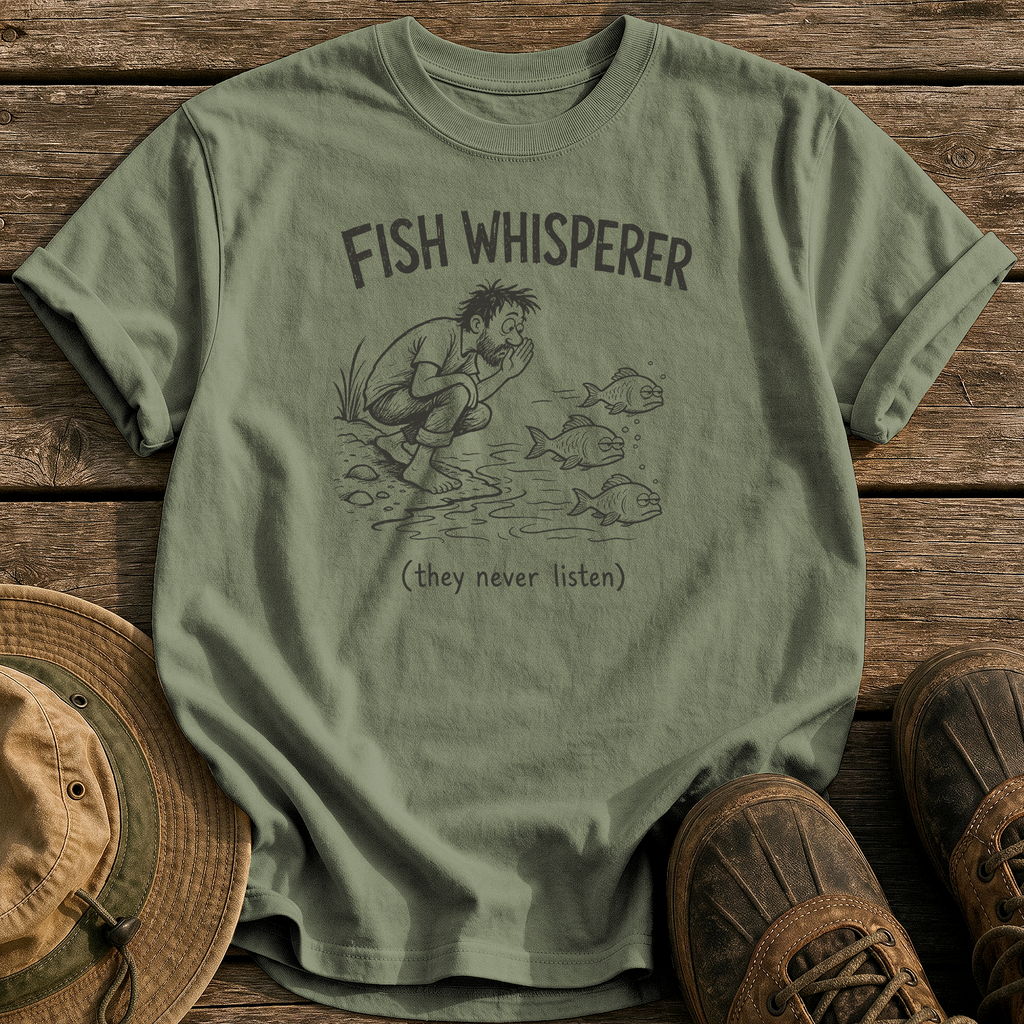 Fish Whisperer tee - Sage - front