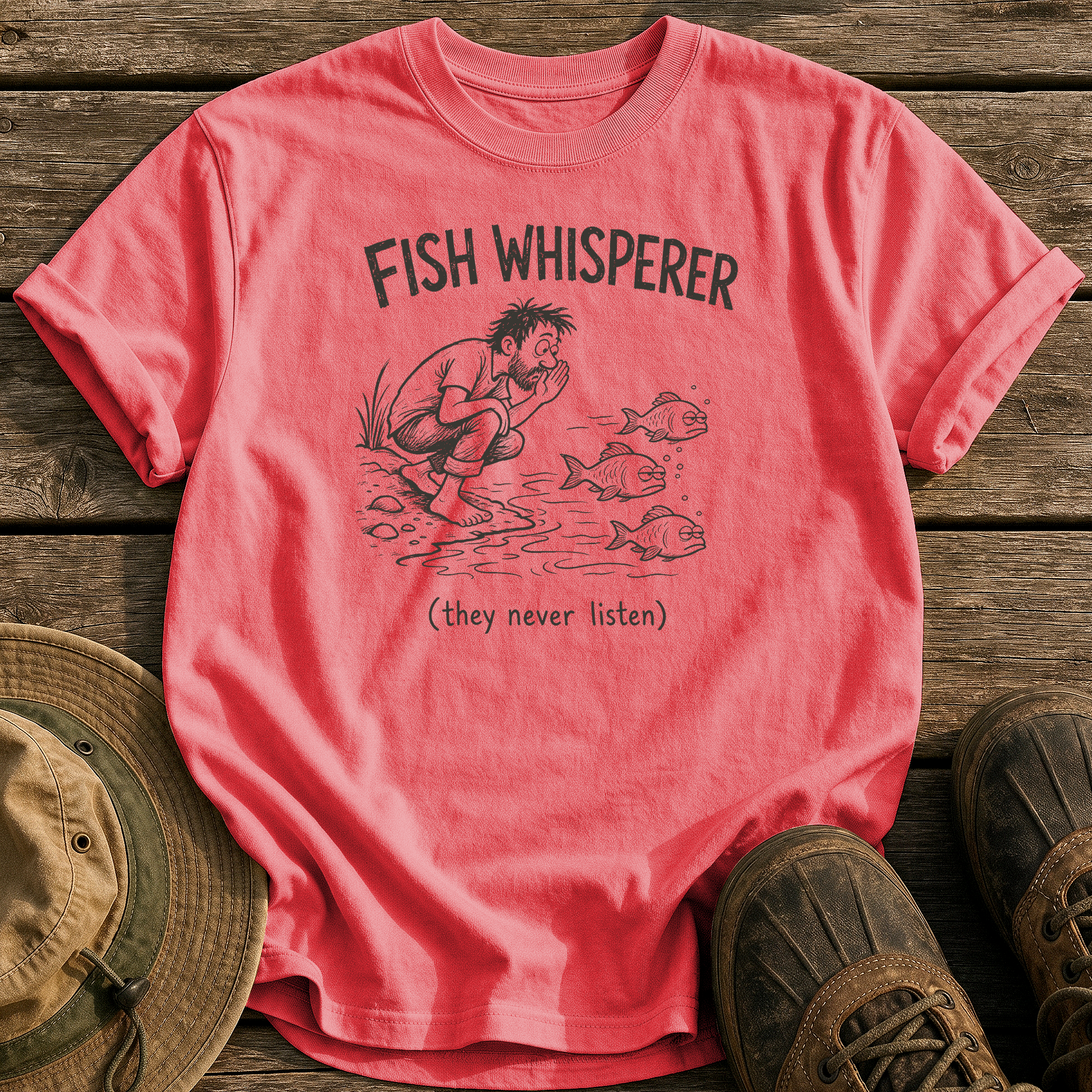 Fish Whisperer tee - Watermelon - front