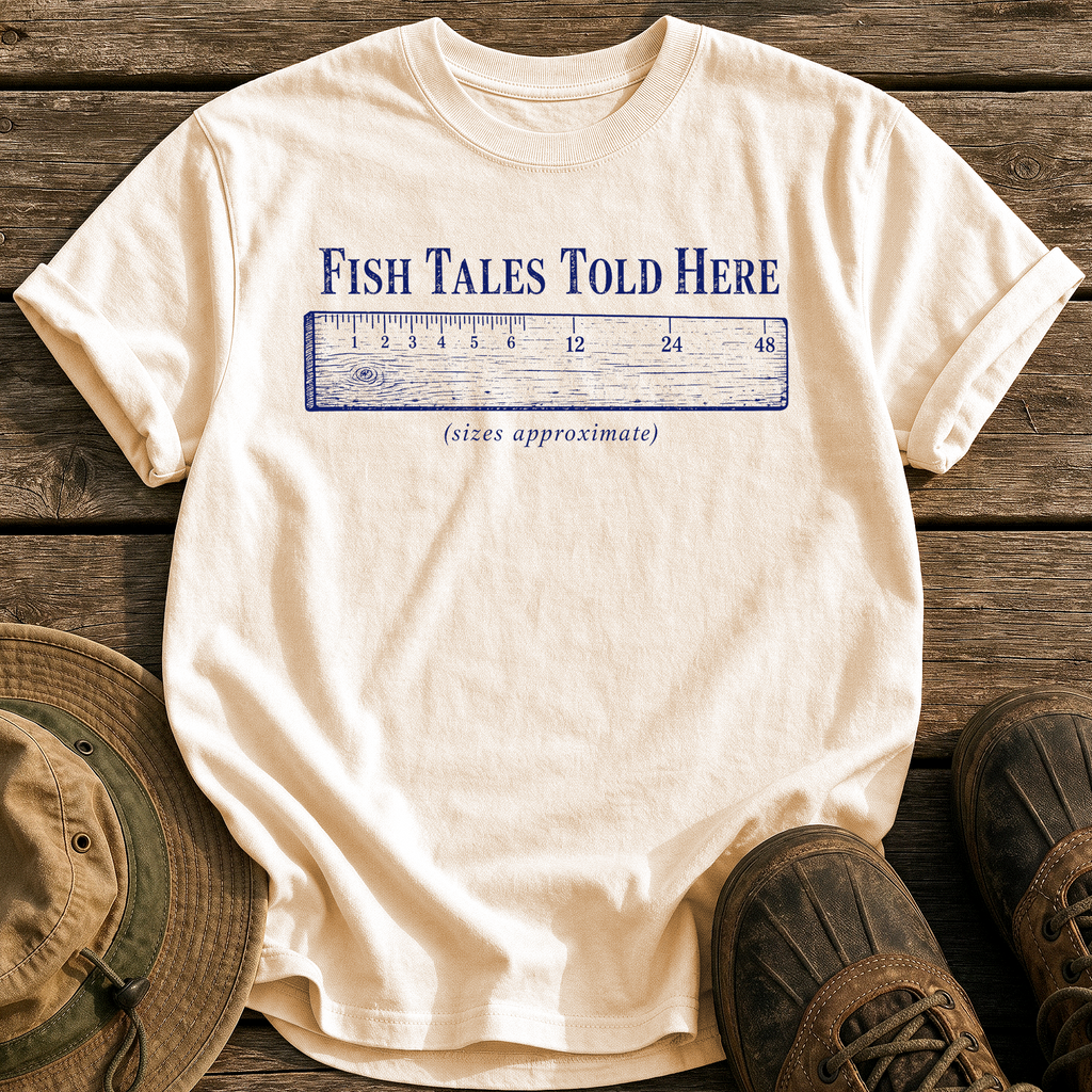 Fish Tales Told Here tee - Ivory - front