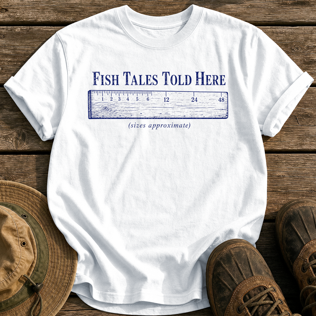 Fish Tales Told Here tee - White - front