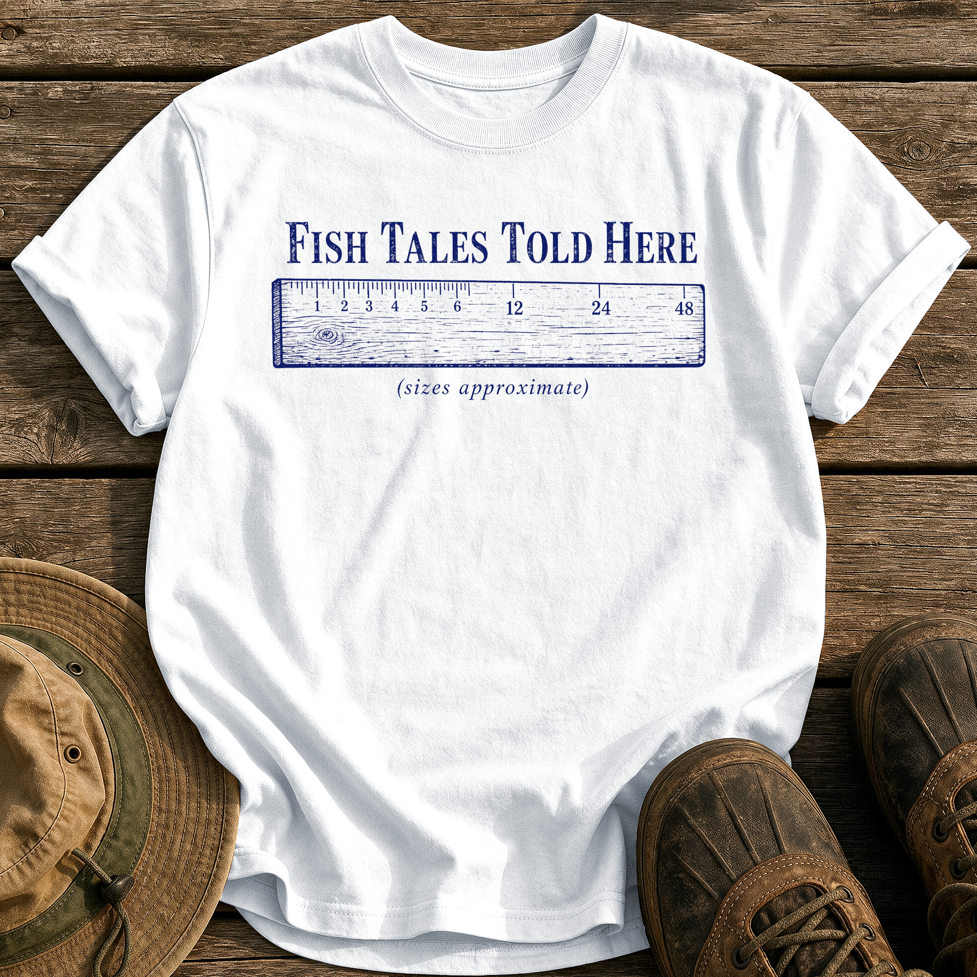 Fish Tales Told Here tee - White - front