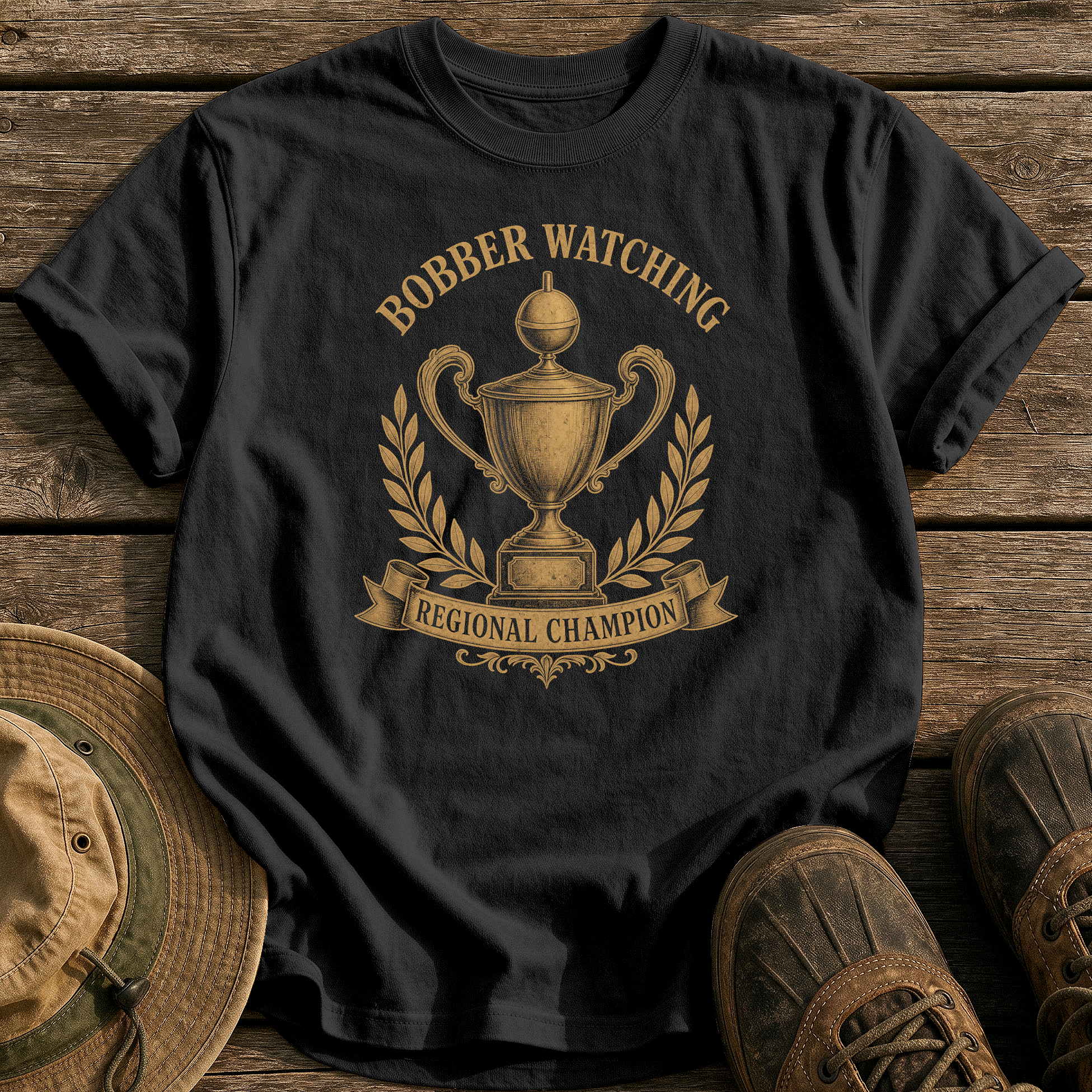 Bobber Watching Regional Champion tee - Black - front
