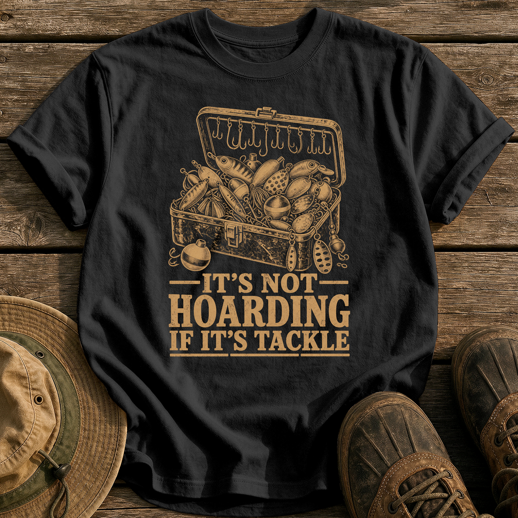 Not Hoarding, It's Tackle tee - Black - front