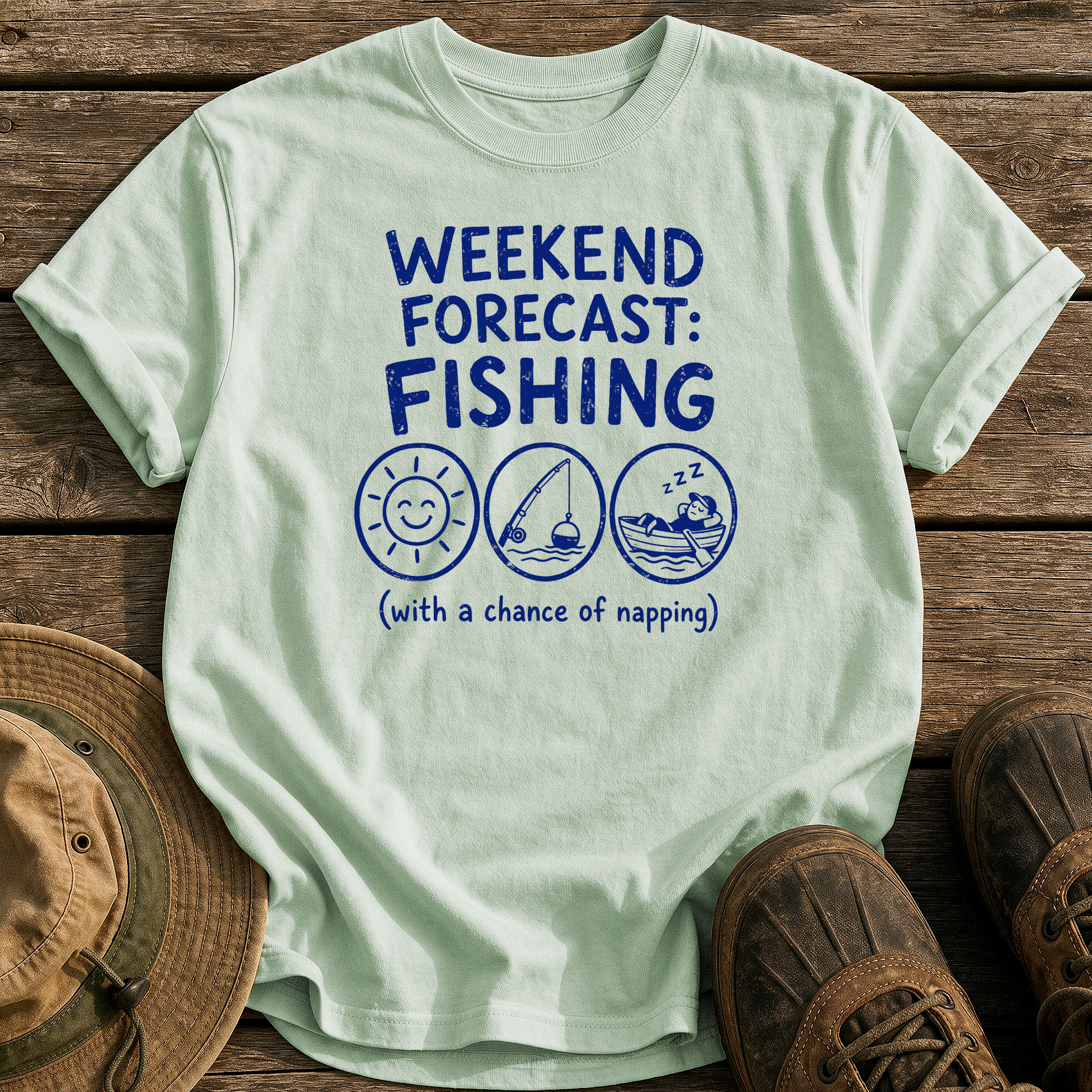 Weekend Forecast: Fishing & Napping tee - Bay - front