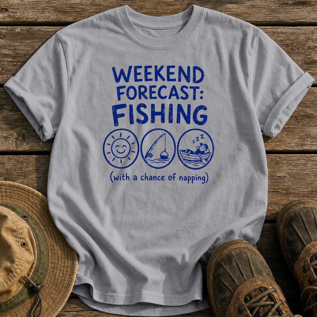 Weekend Forecast: Fishing & Napping tee - Grey - front