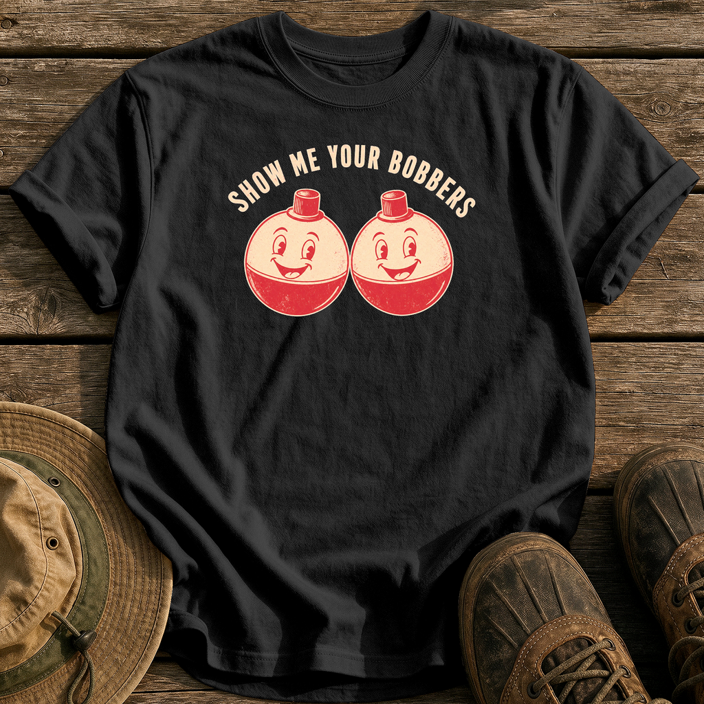 Show Me Your Bobbers tee - Black - front