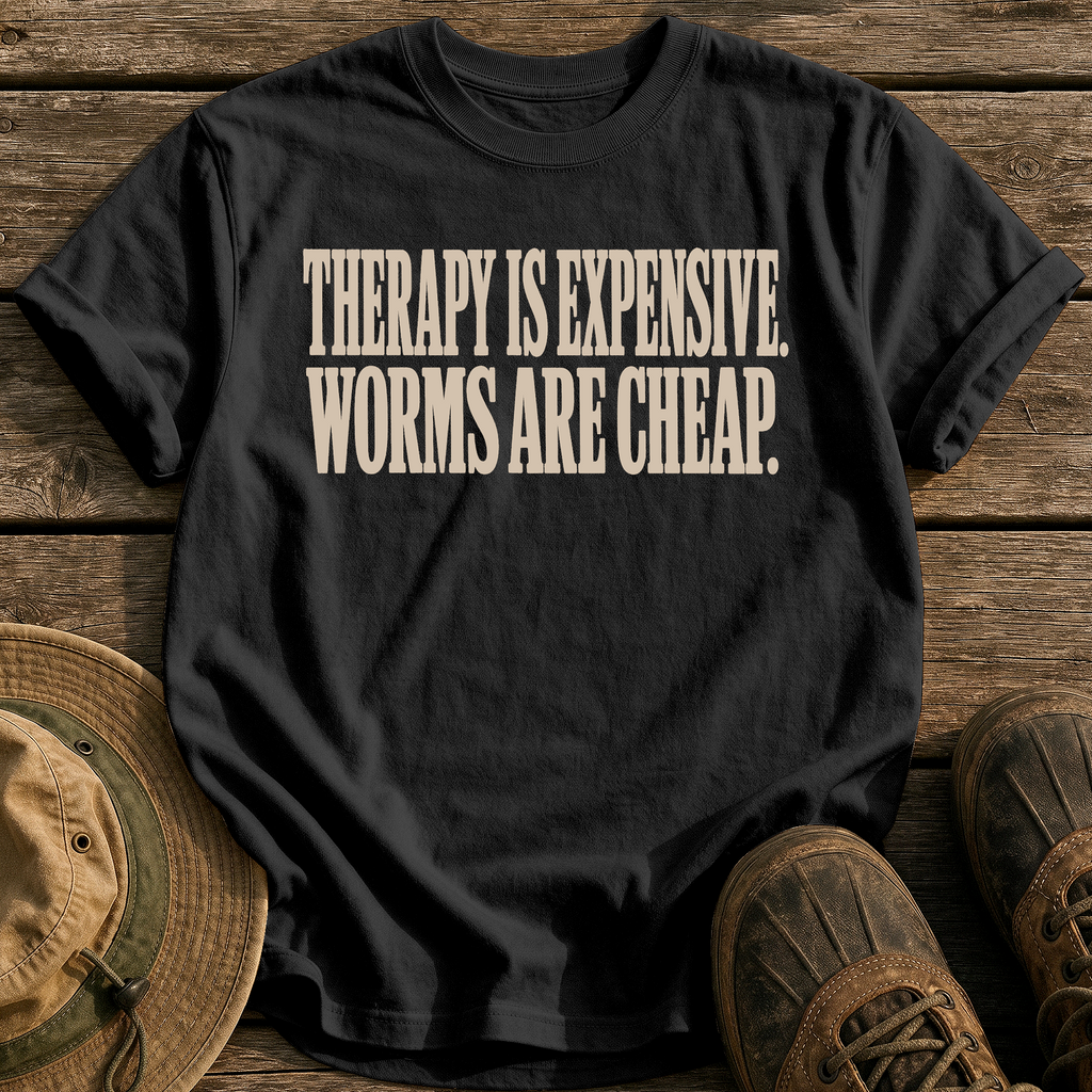 Worms Cheaper Than Therapy tee - Black - front
