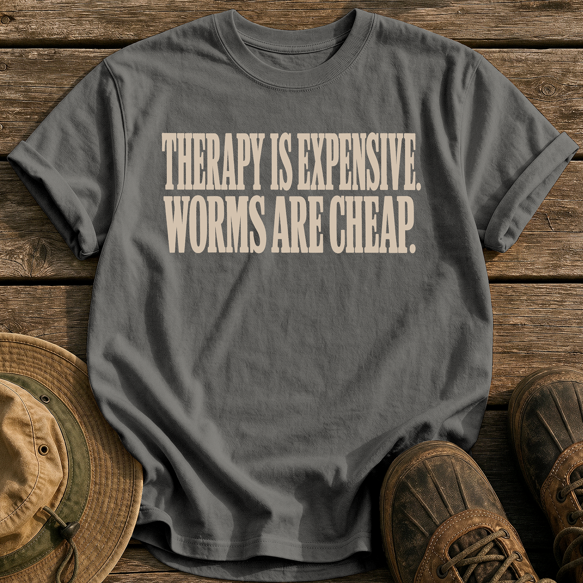 Worms Cheaper Than Therapy tee - Pepper - front