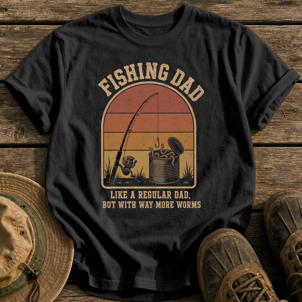 Fishing Dad tee - Black - front