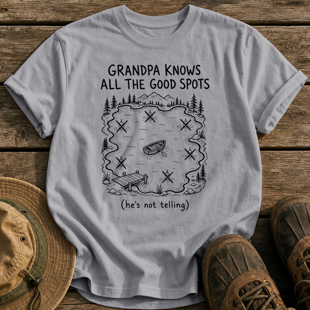 Grandpa Knows All the Spots tee - Grey - front