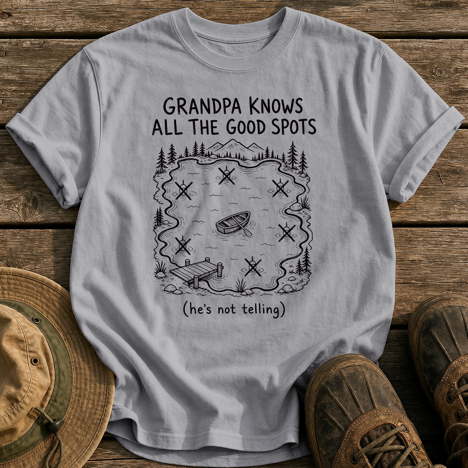 Grandpa Knows All the Spots tee - Grey - front