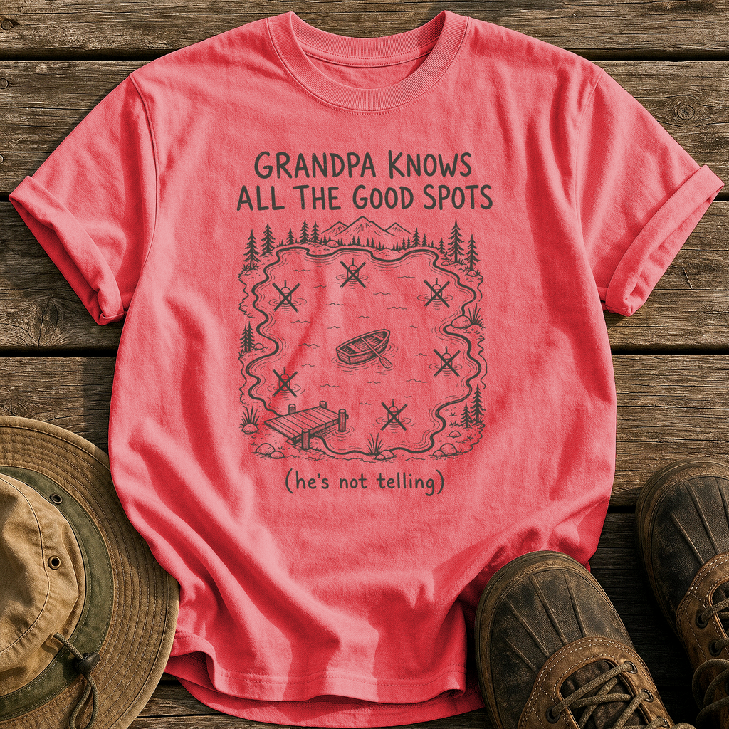 Grandpa Knows All the Spots tee - Watermelon - front