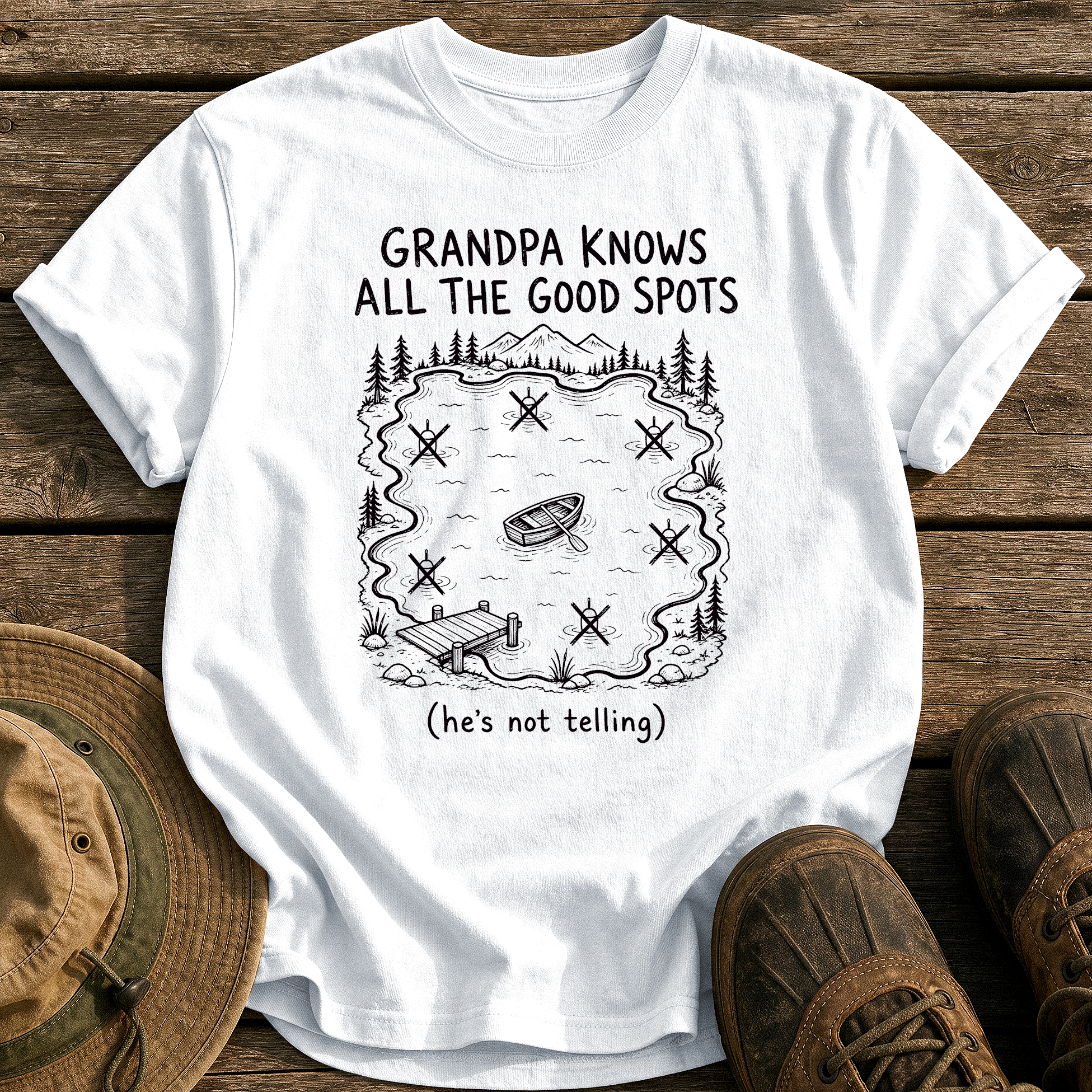 Grandpa Knows All the Spots tee - White - front