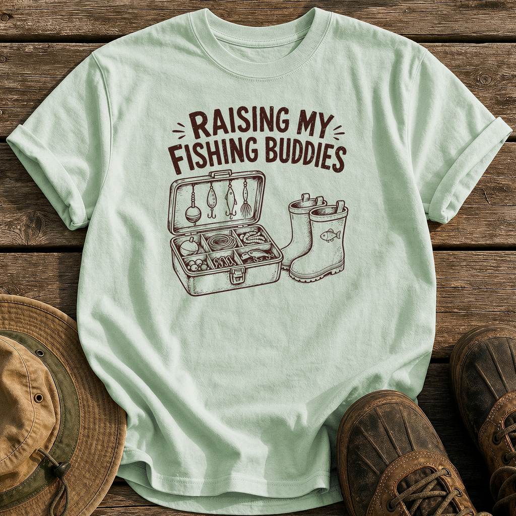 Raising My Fishing Buddies tee - Bay - front