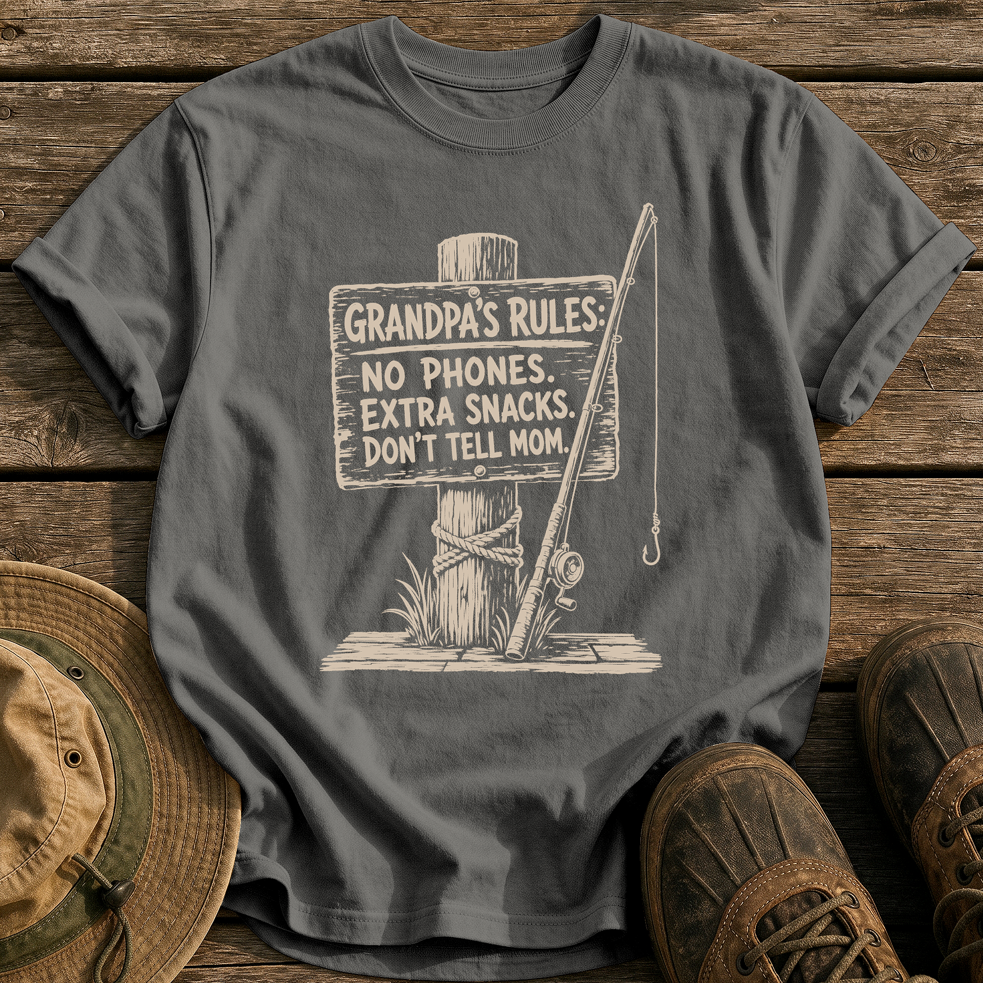 Grandpa's Rules tee - Pepper - front