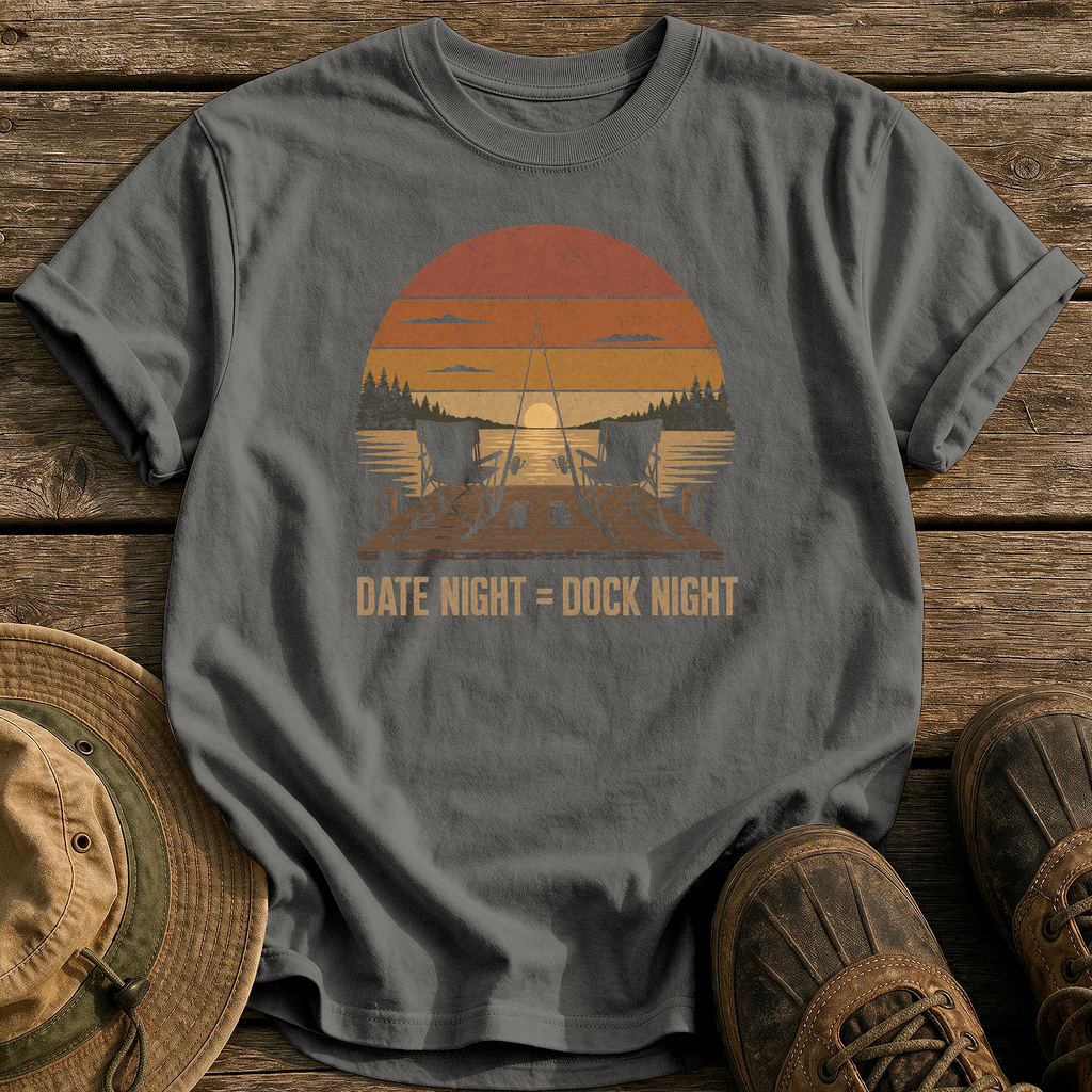 Date Night = Dock Night tee - Pepper - front