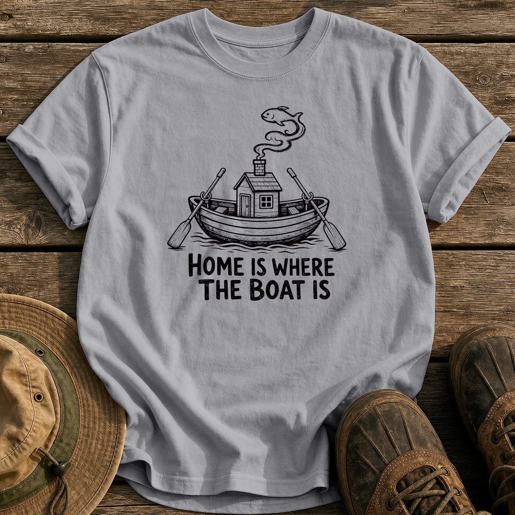 Home Is the Boat tee - Grey - front