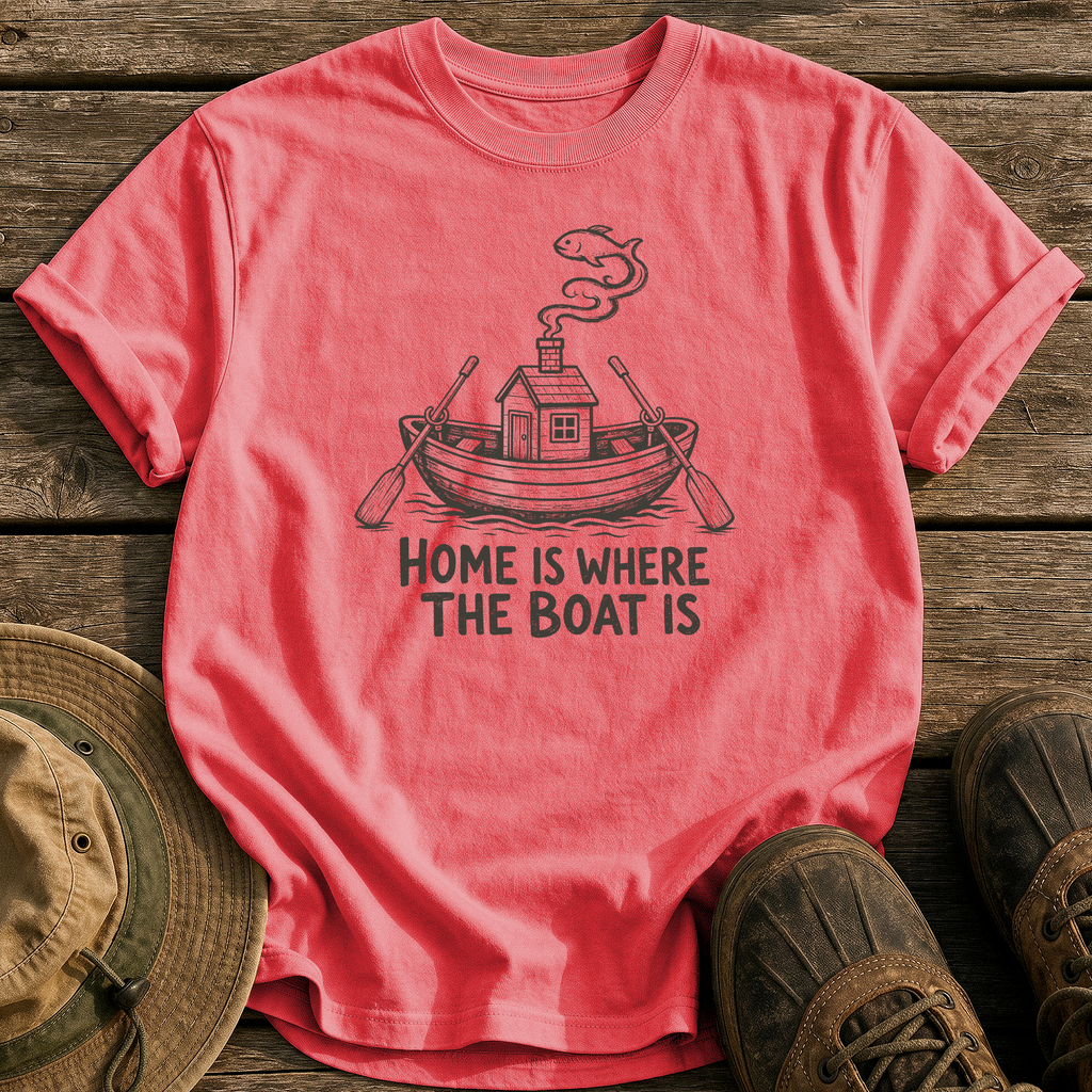 Home Is the Boat tee - Watermelon - front