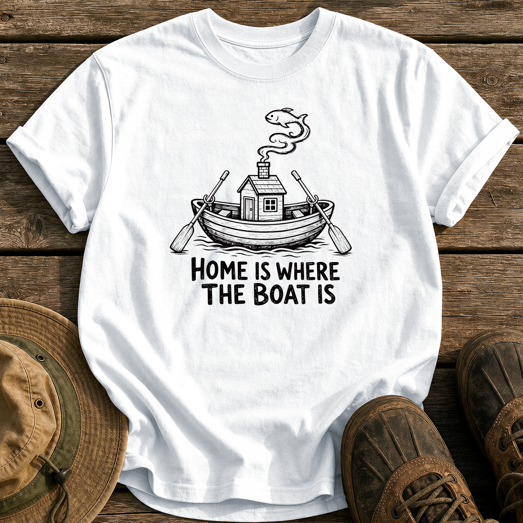 Home Is the Boat tee - White - front