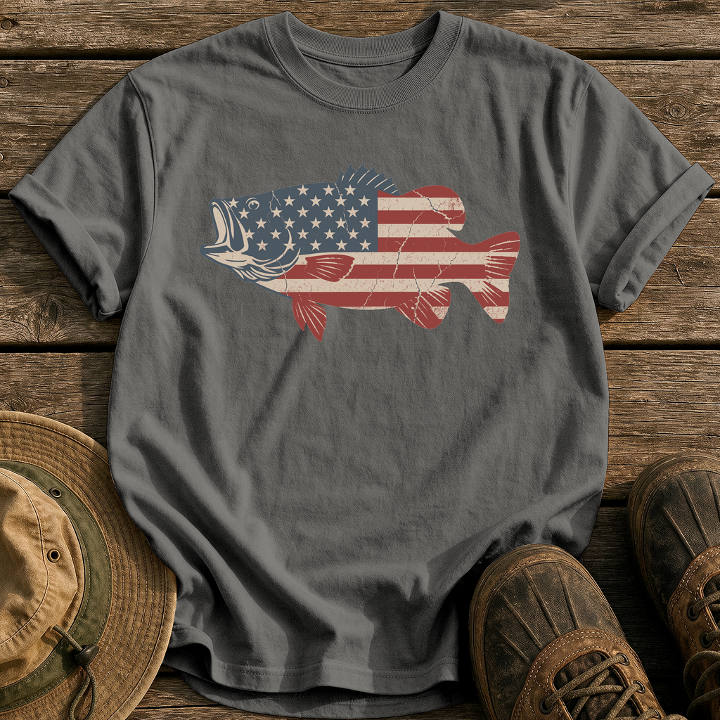 American Flag Bass tee - Pepper - front