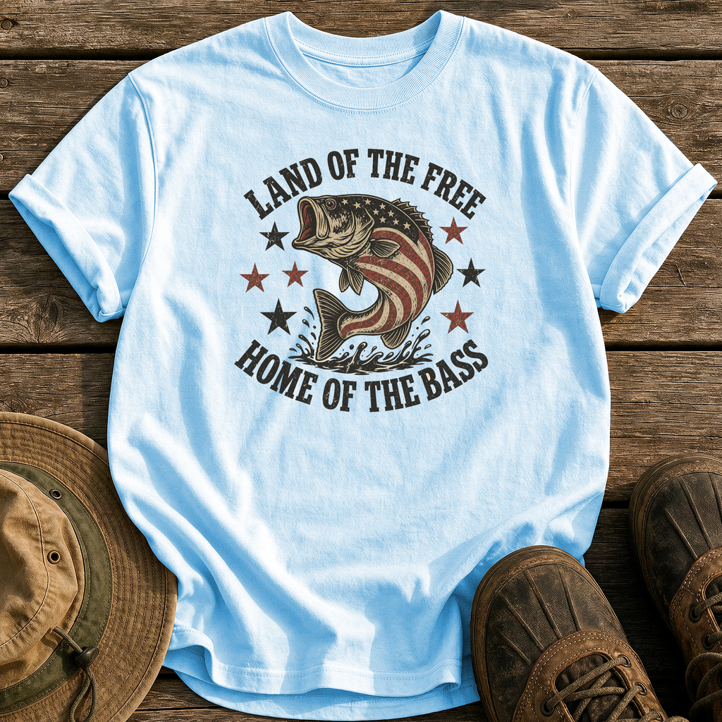 Land of the Free tee - Chambray - front