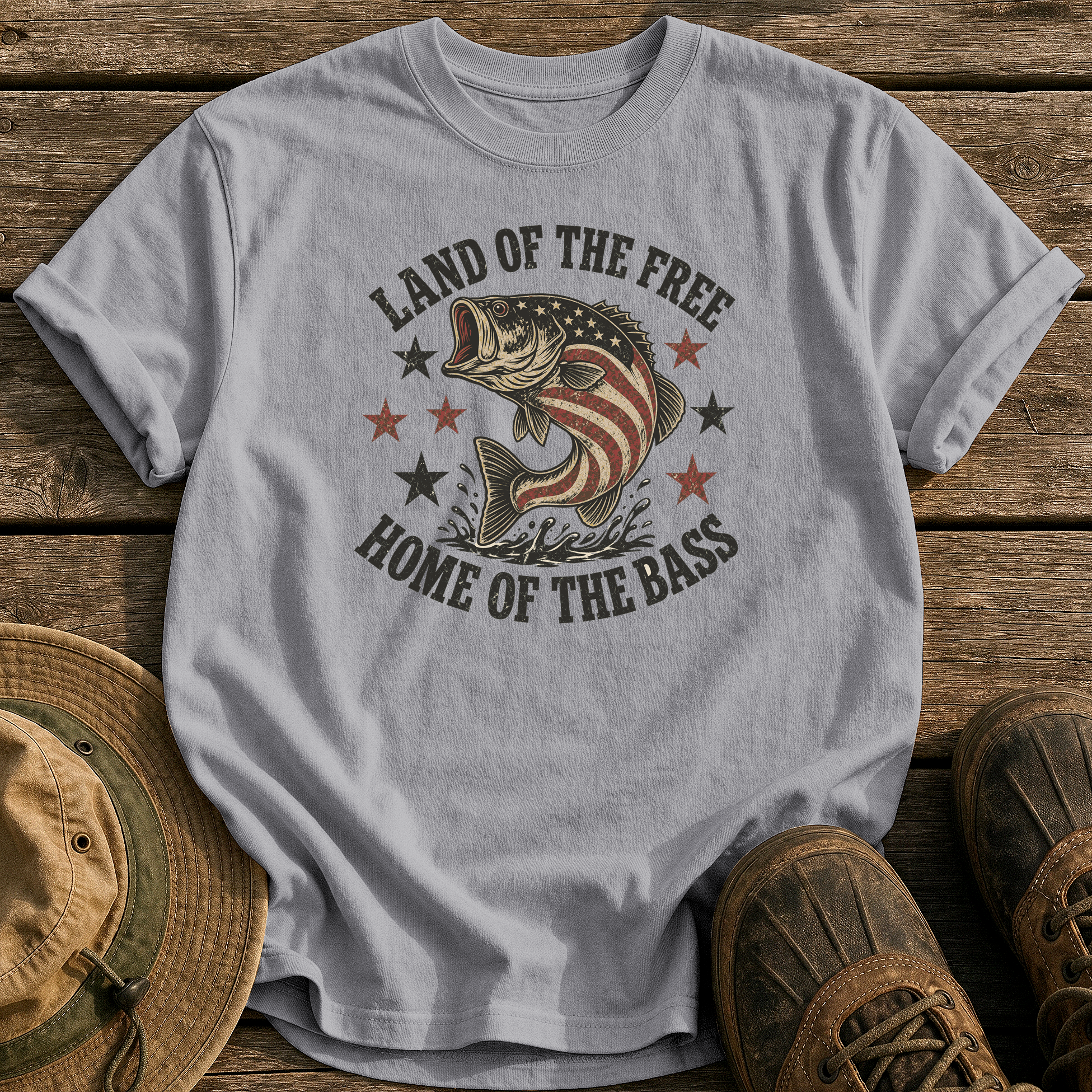 Land of the Free tee - Grey - front